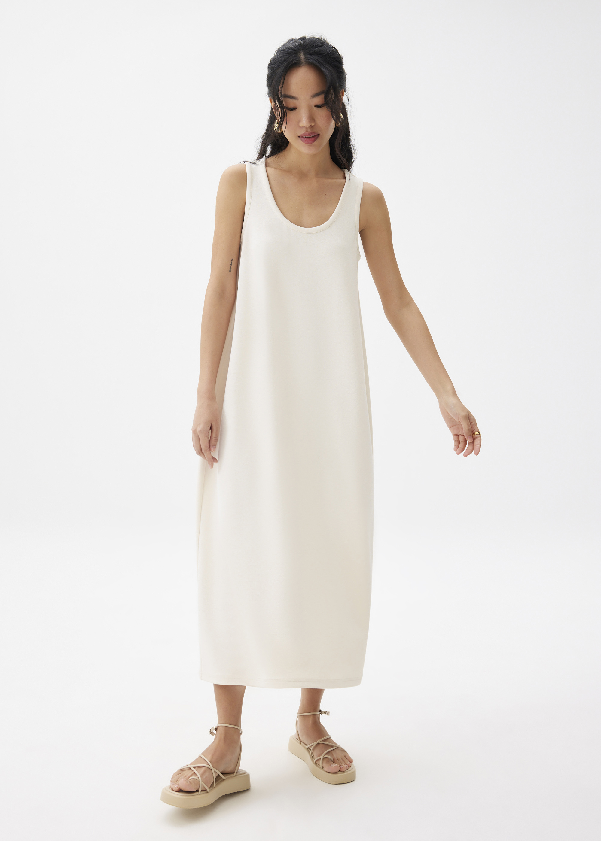 

Reversible Neoprene Cocoon Midaxi Dress-035-M