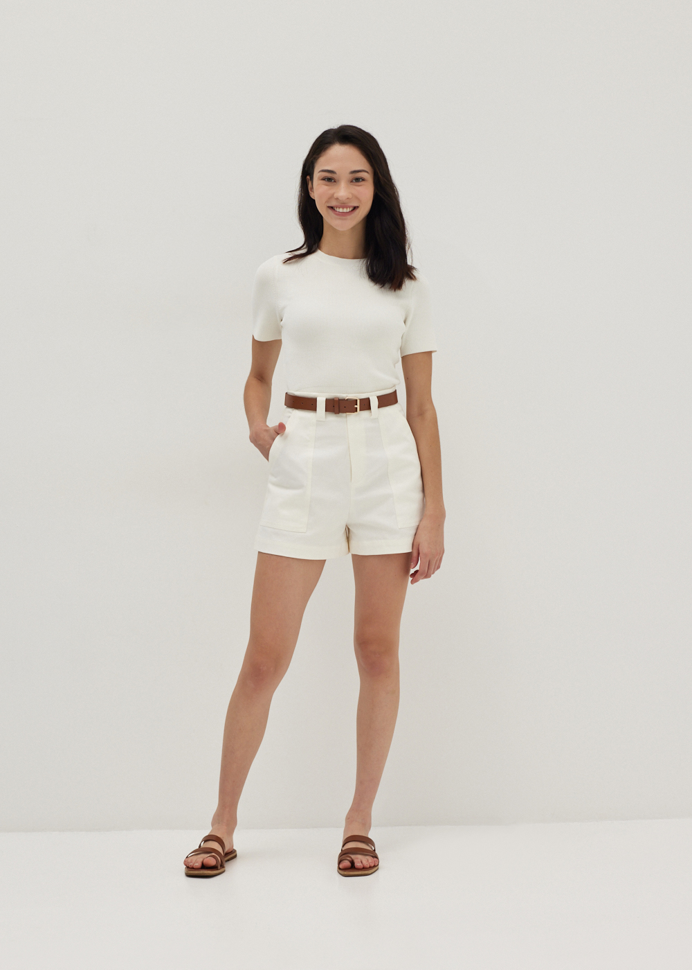 

Wesson Belted Cotton Shorts-031-M
