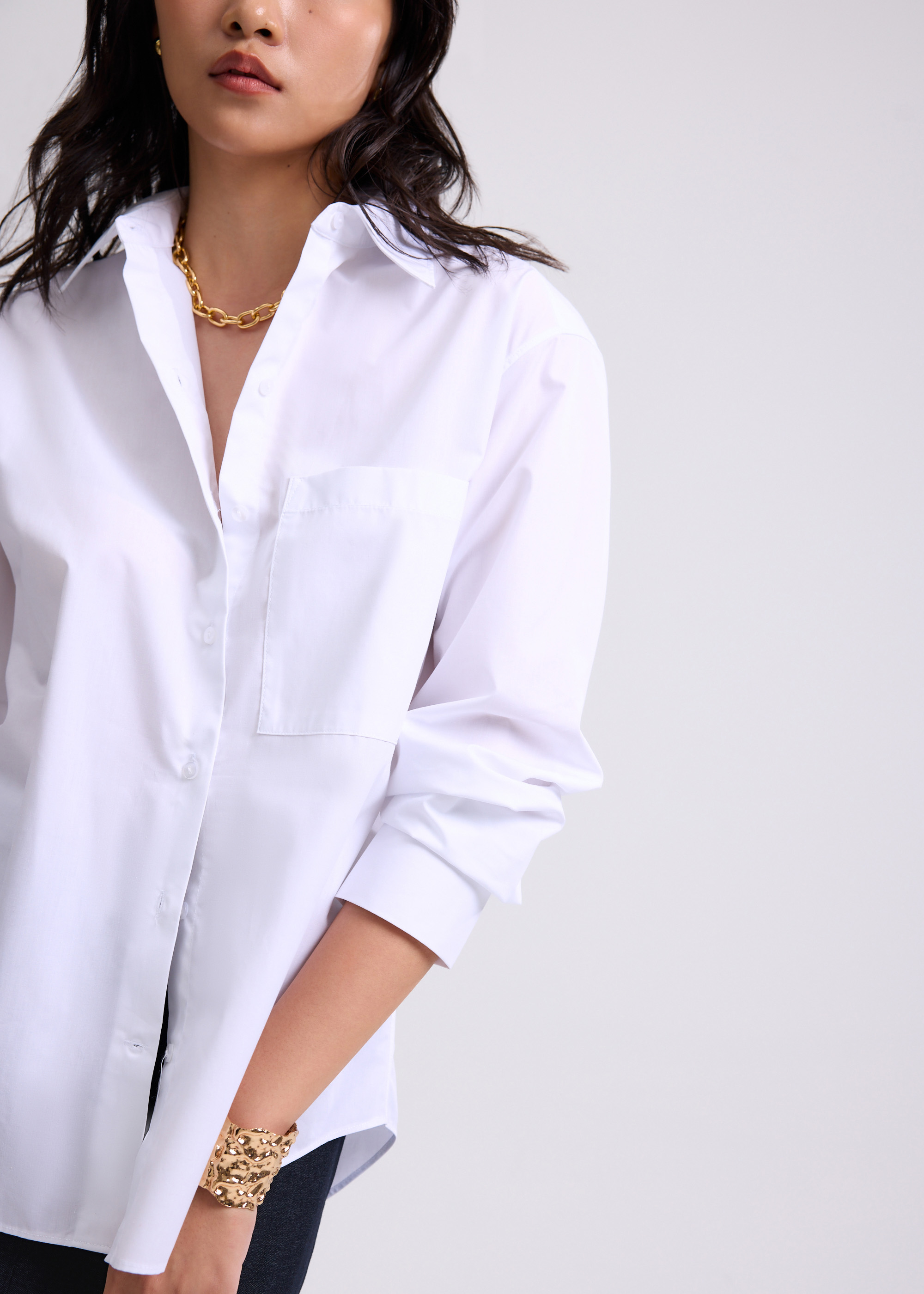 

RuchedReady® Riley Relaxed Cotton Button Down Shirt