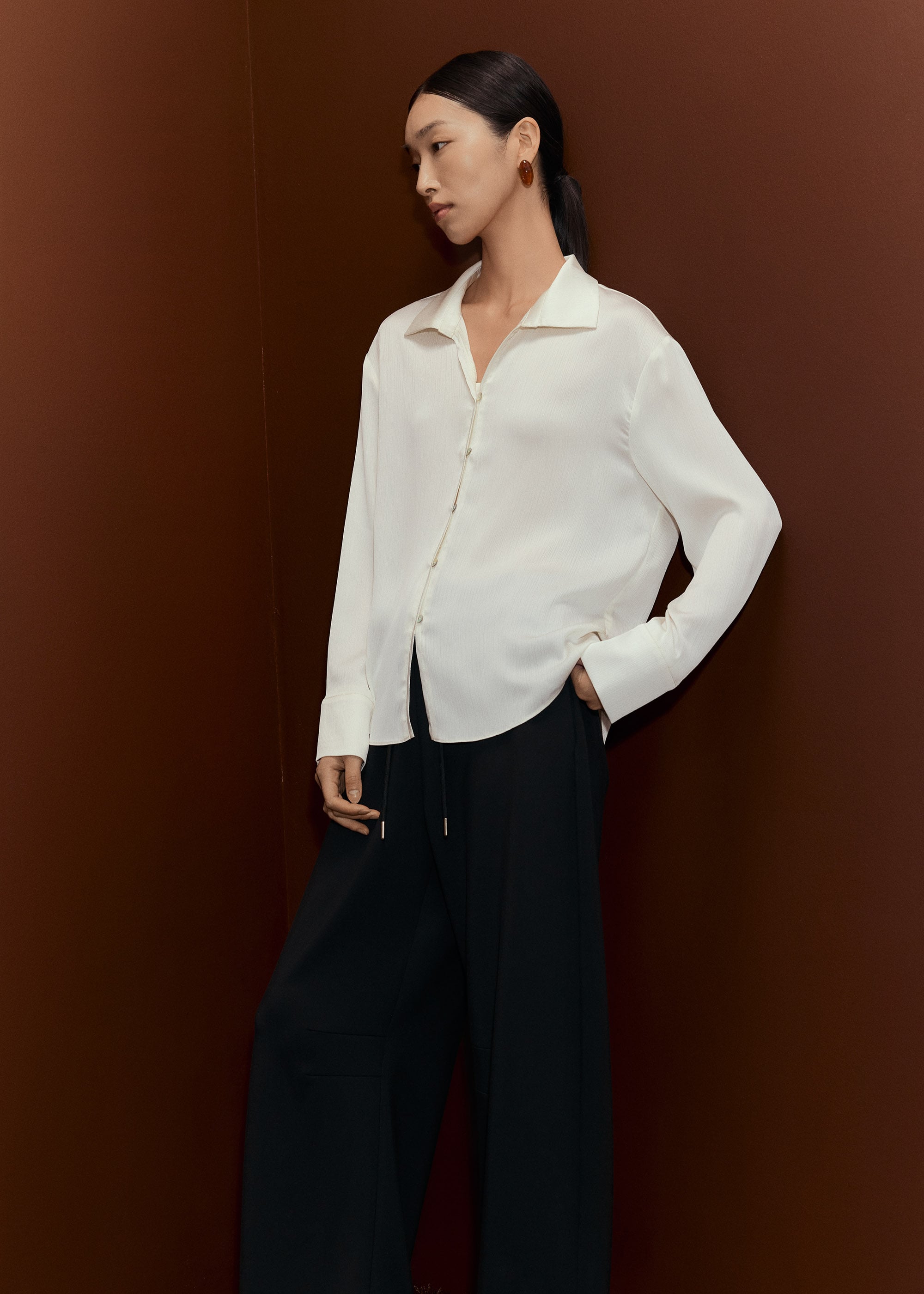 RuchedReady® Crinkle Satin Shirt Love, Bonito