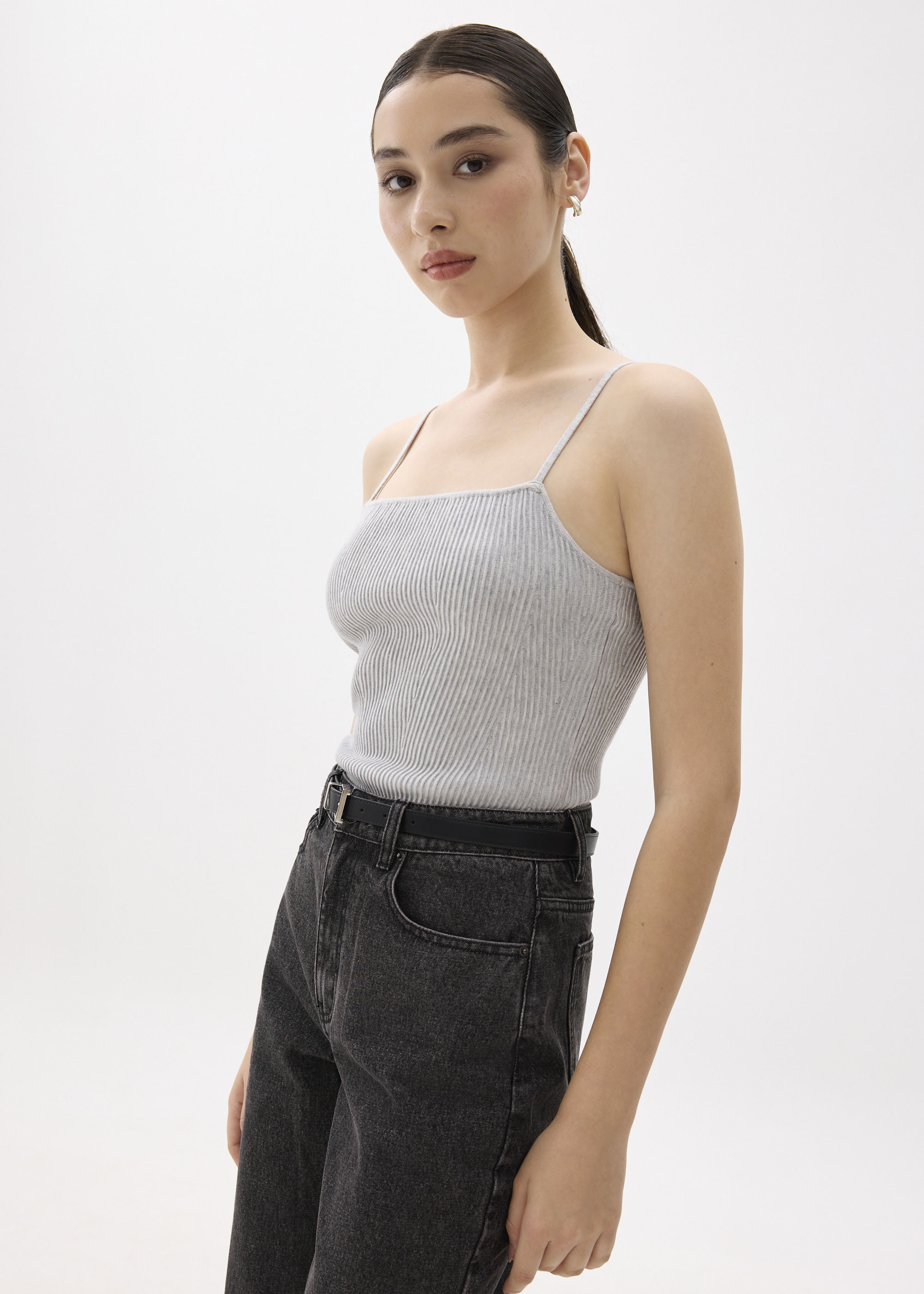 

Kendra Contour Knit Camisole Top-014-L