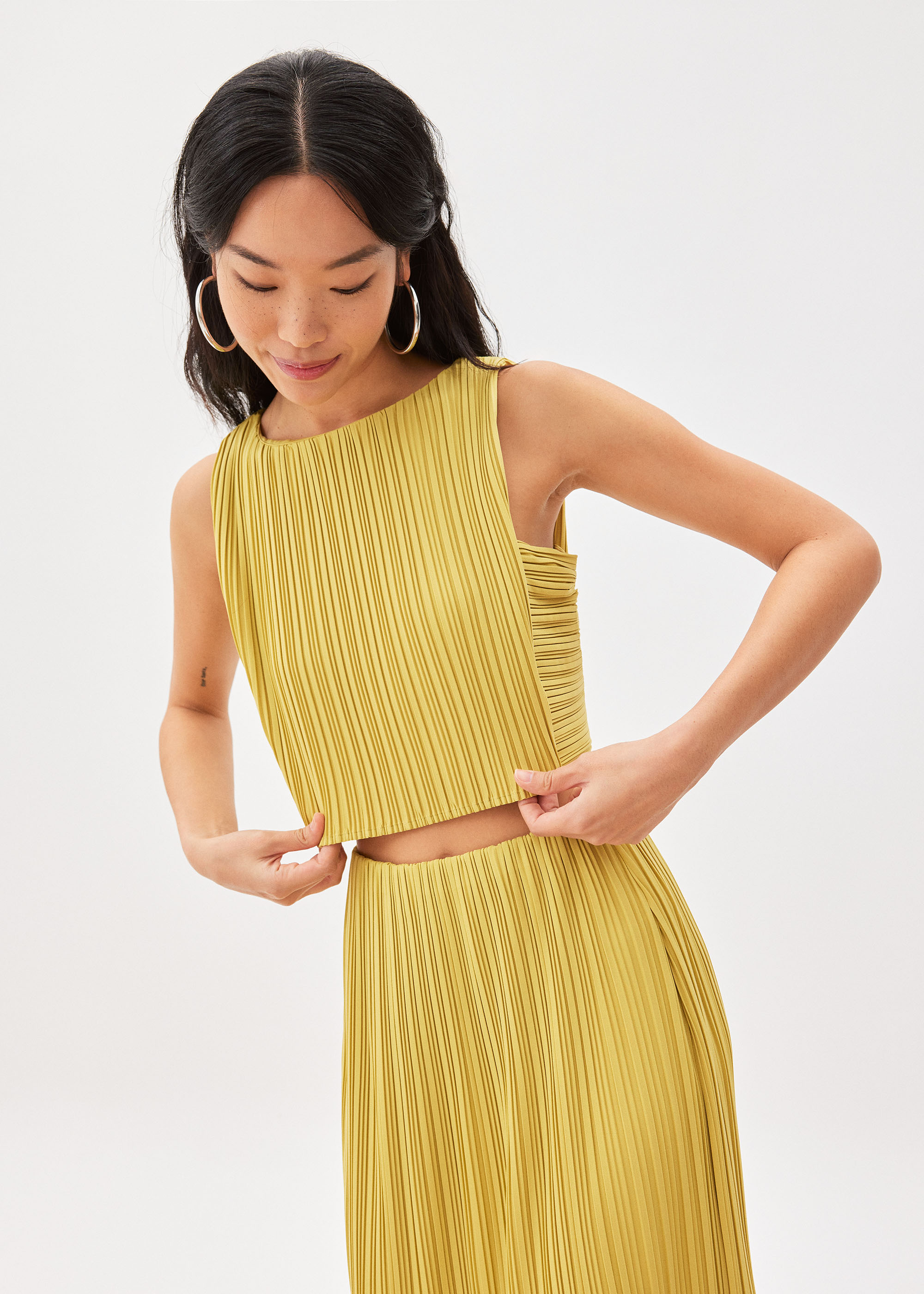 Dez Pleated Boat Neck Crop Top-253-XXS
