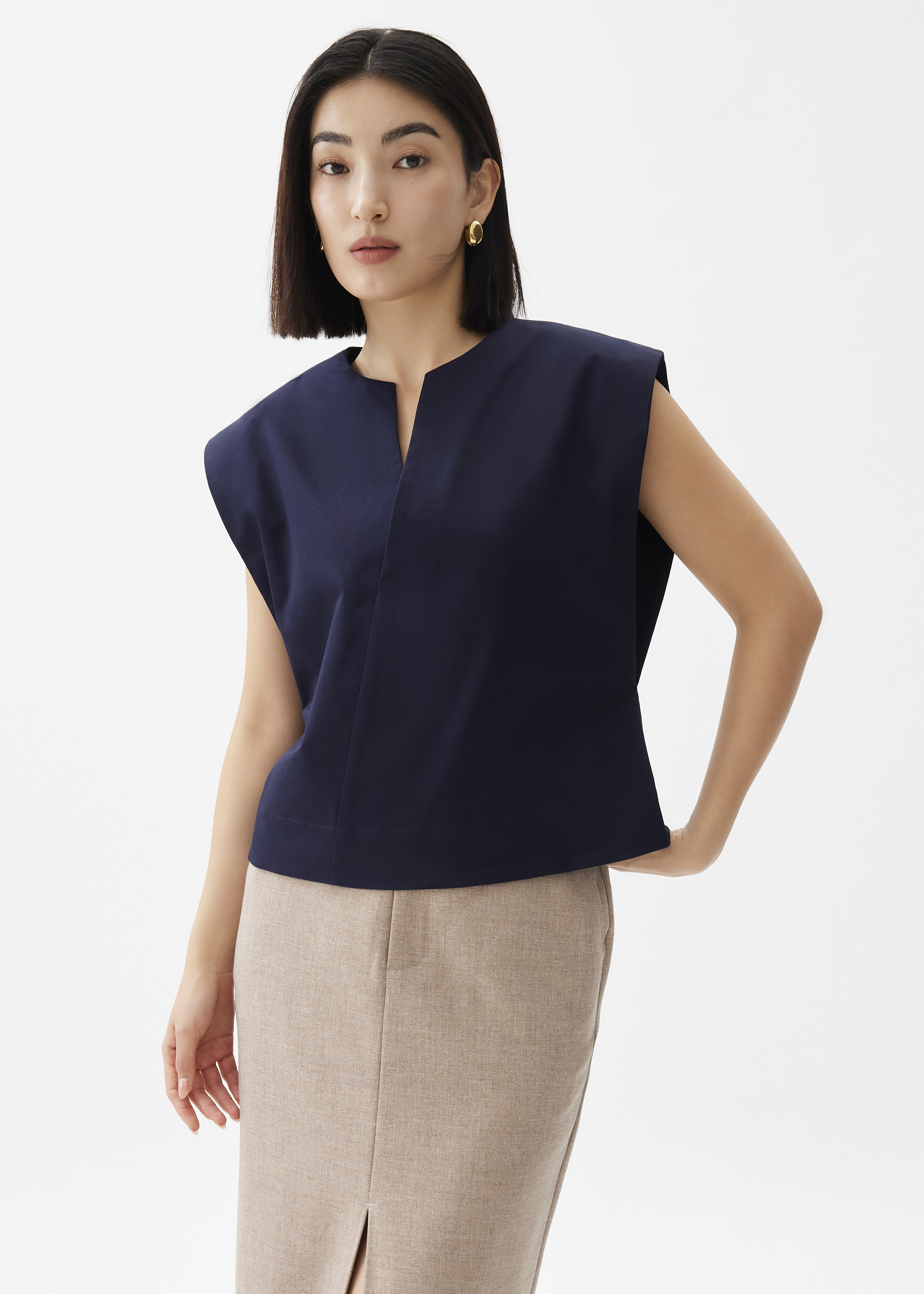 

Melati Cotton Boxy Shell Top-052-XXS