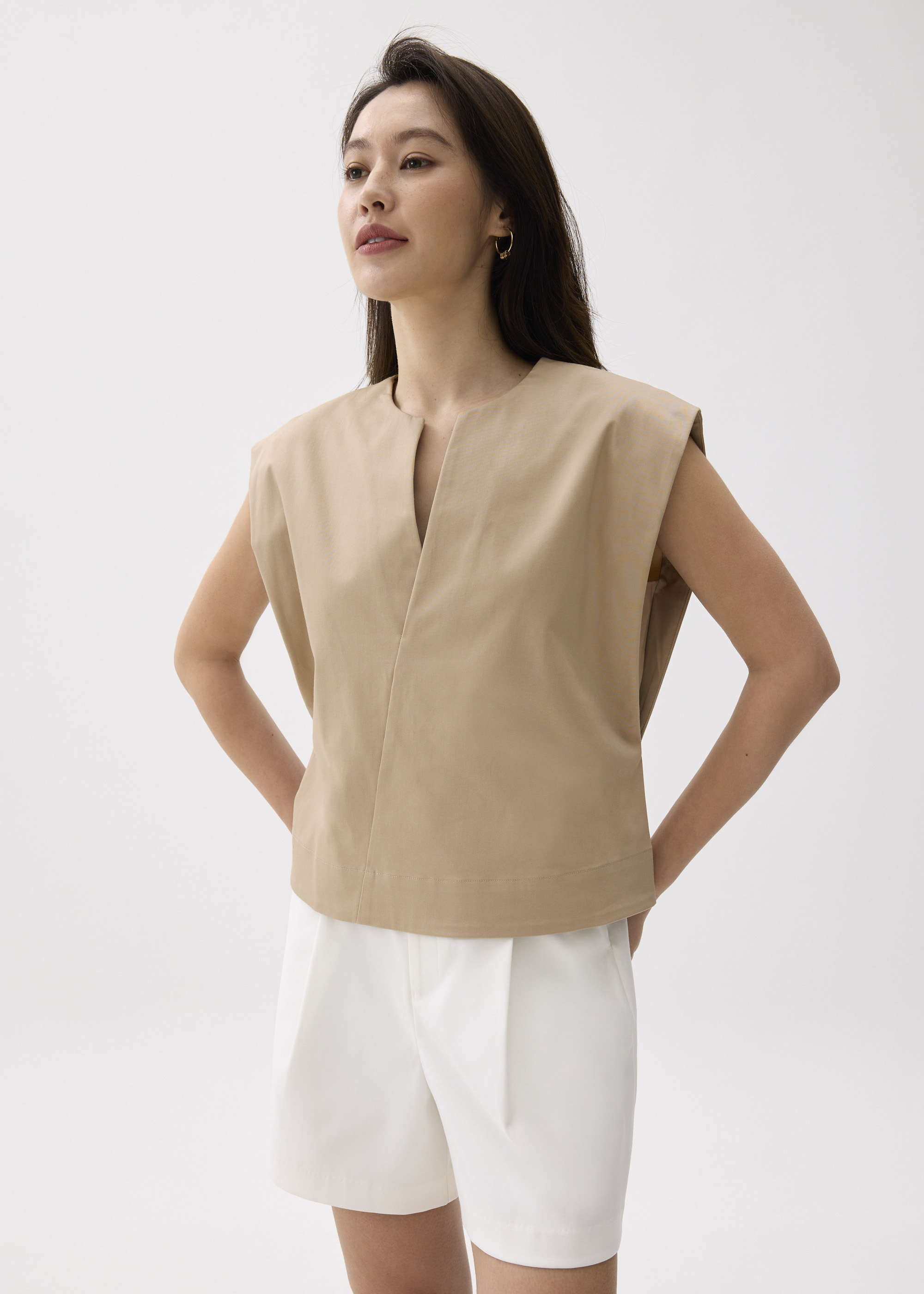 

Melati Cotton Boxy Shell Top-082-XXS