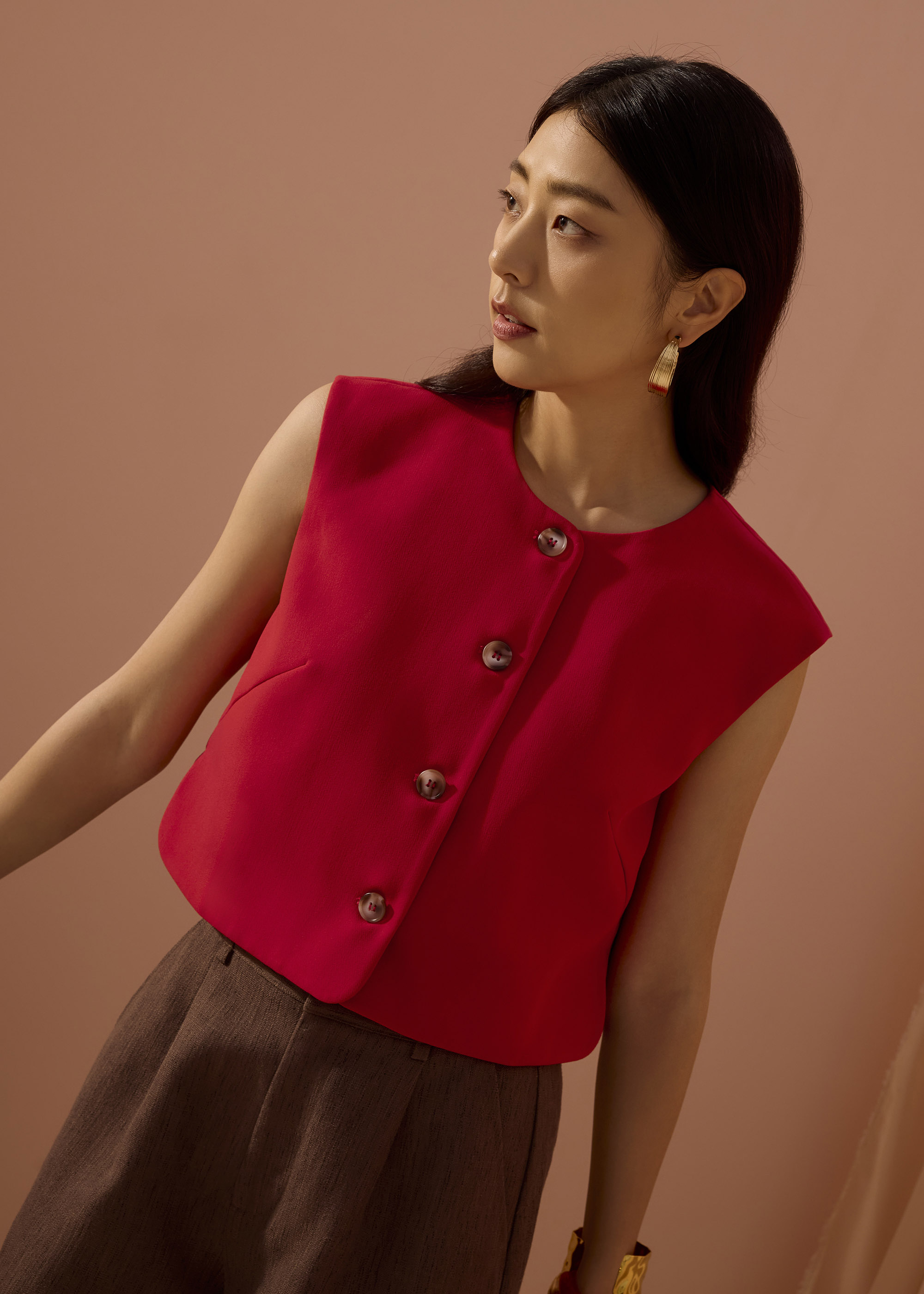 

Sammie Boxy Button Down Crop Top