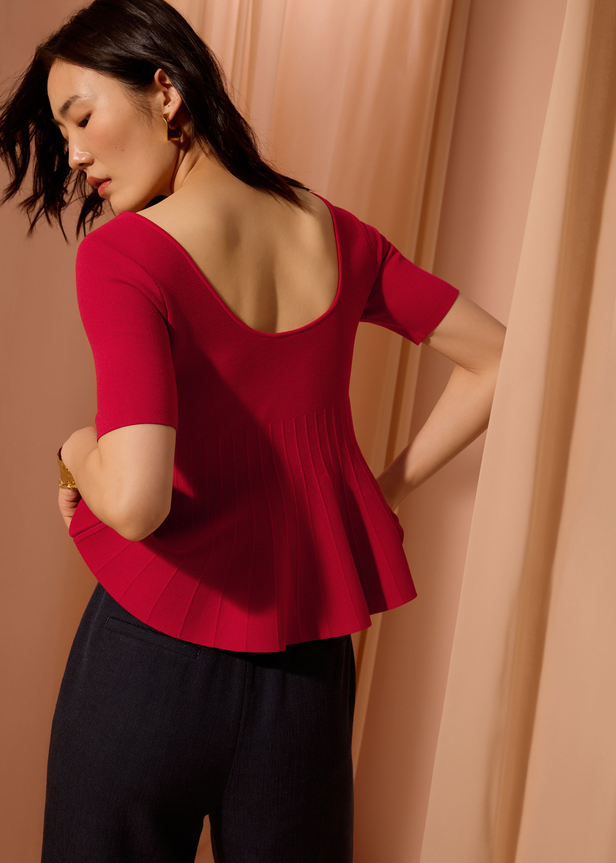 

Mutya Knit Ballerina Peplum Top
