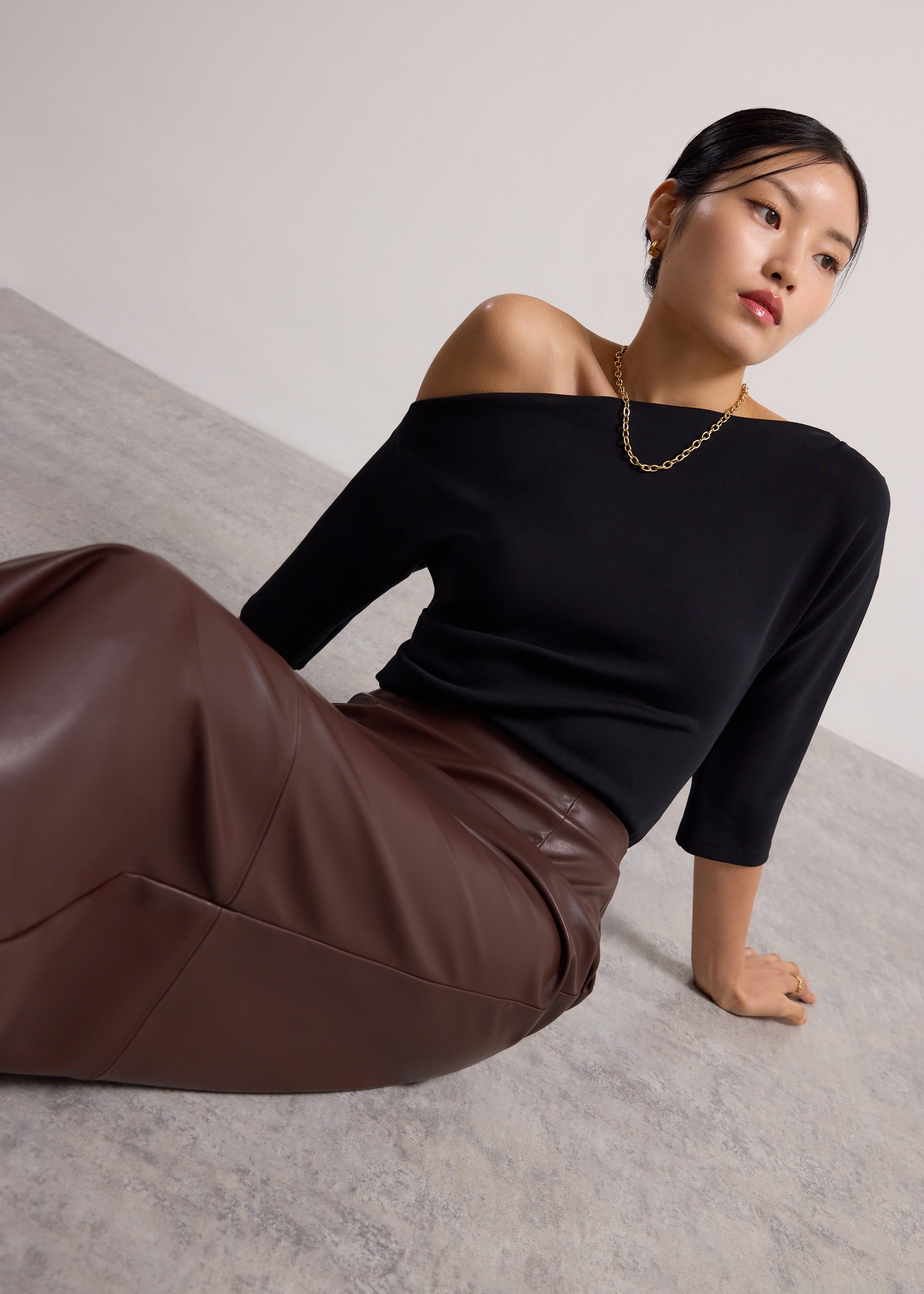 

Juno Tencel Asymmetric Batwing Top Love, Bonito