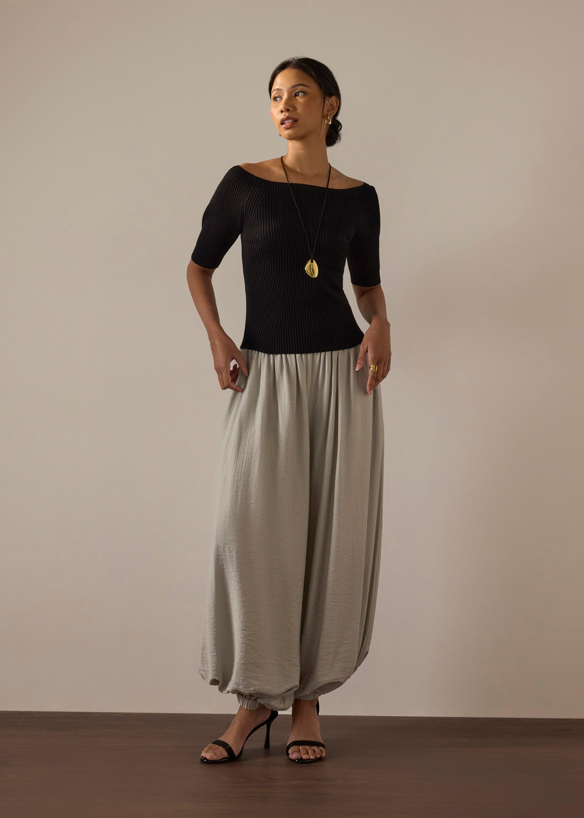Kyo Ribbed Knit Fitted Top Love, Bonito