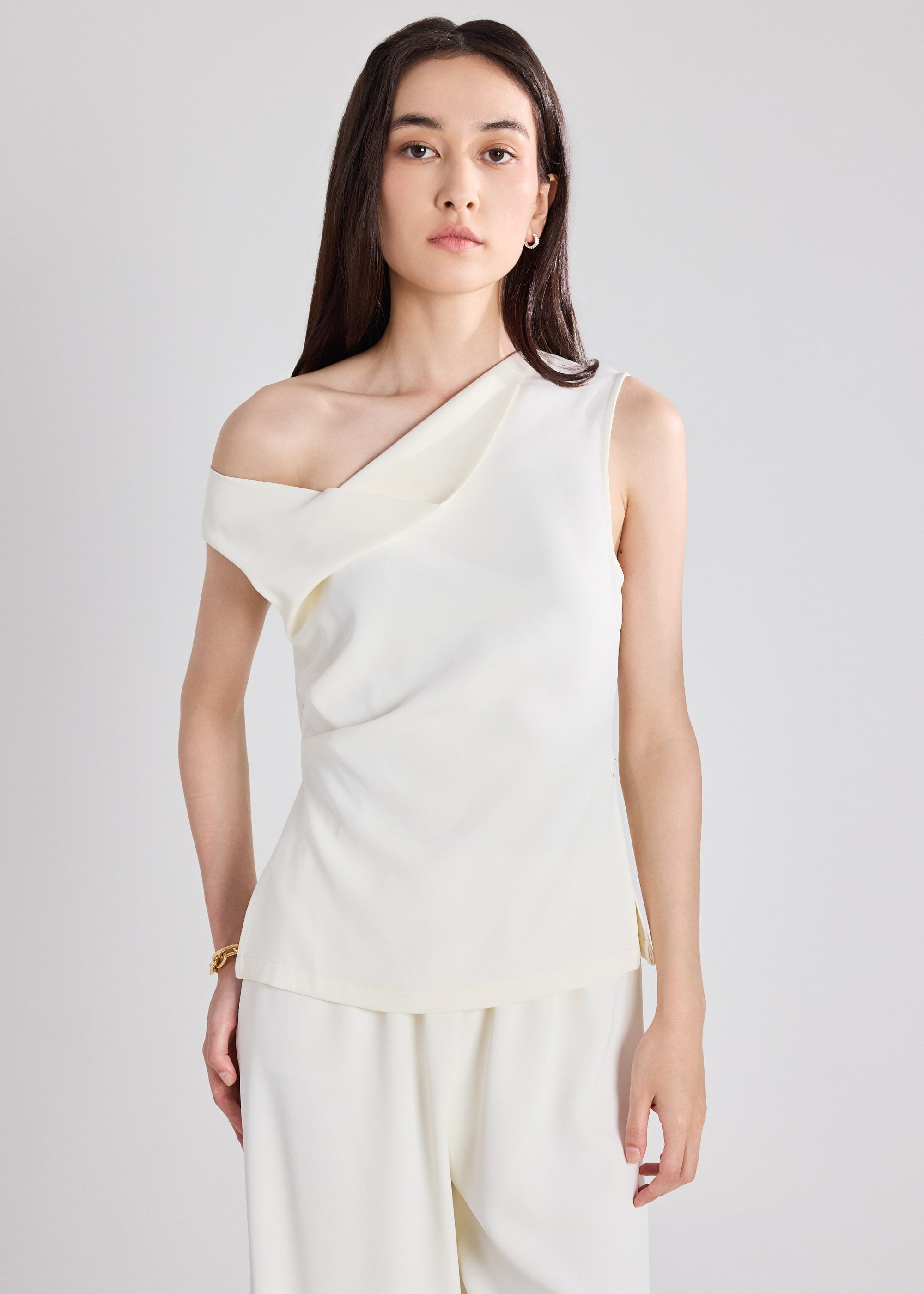 Crepe Origami Neck Top Love, Bonito: retailer-supplied image