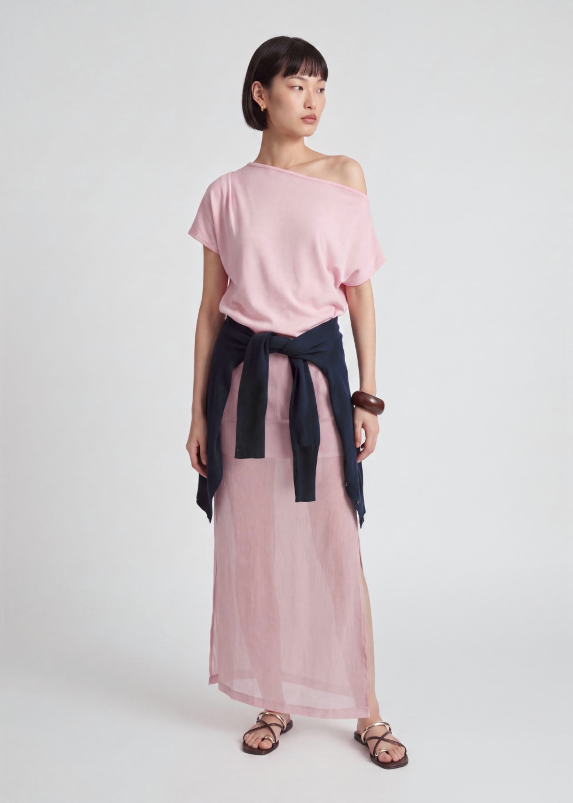 Soft Knit Asymmetric Batwing Top Love, Bonito: retailer-supplied image