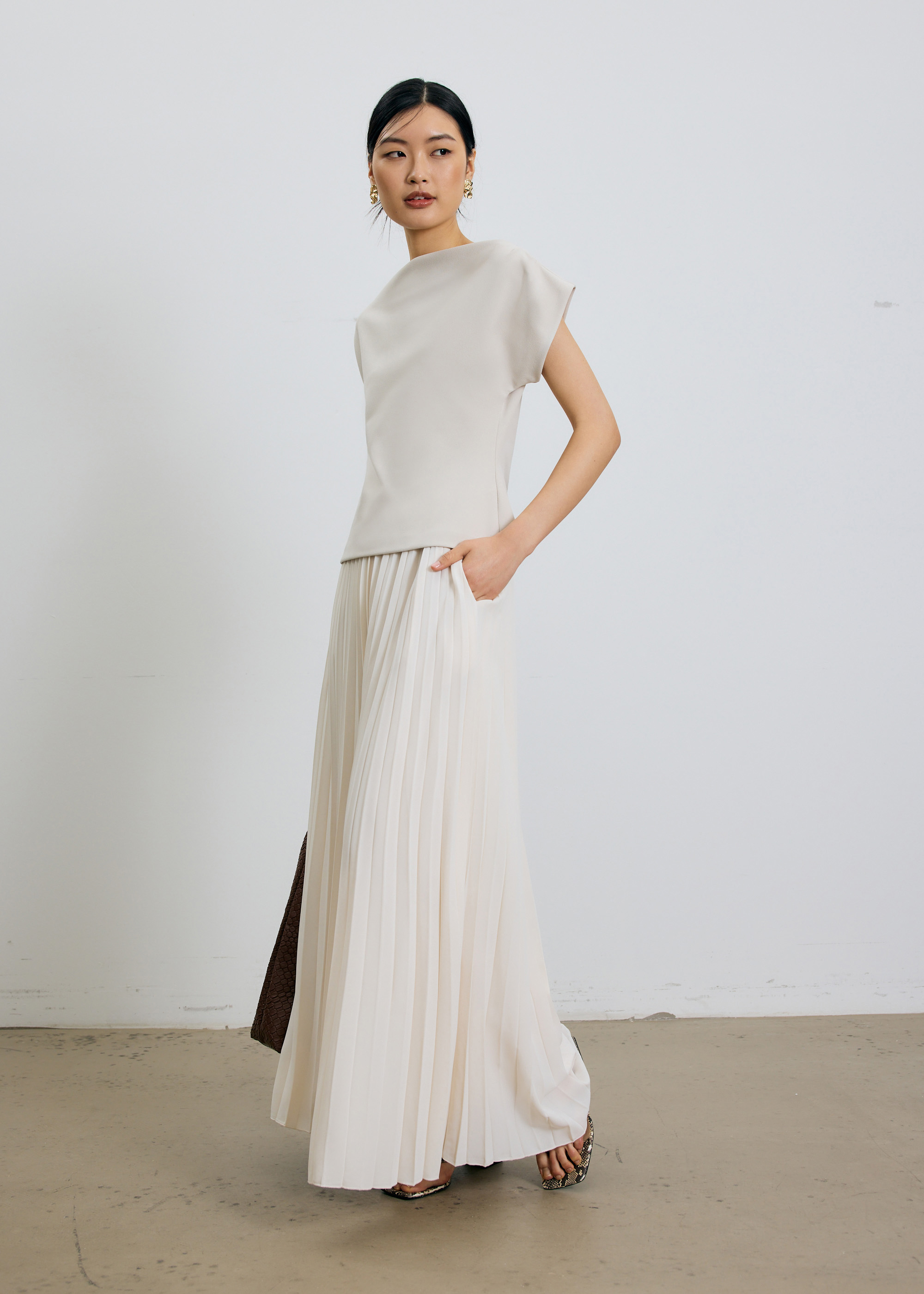 

Leggy™ Wei Elastic Sunray Pleated Palazzo Pants-437-XXS