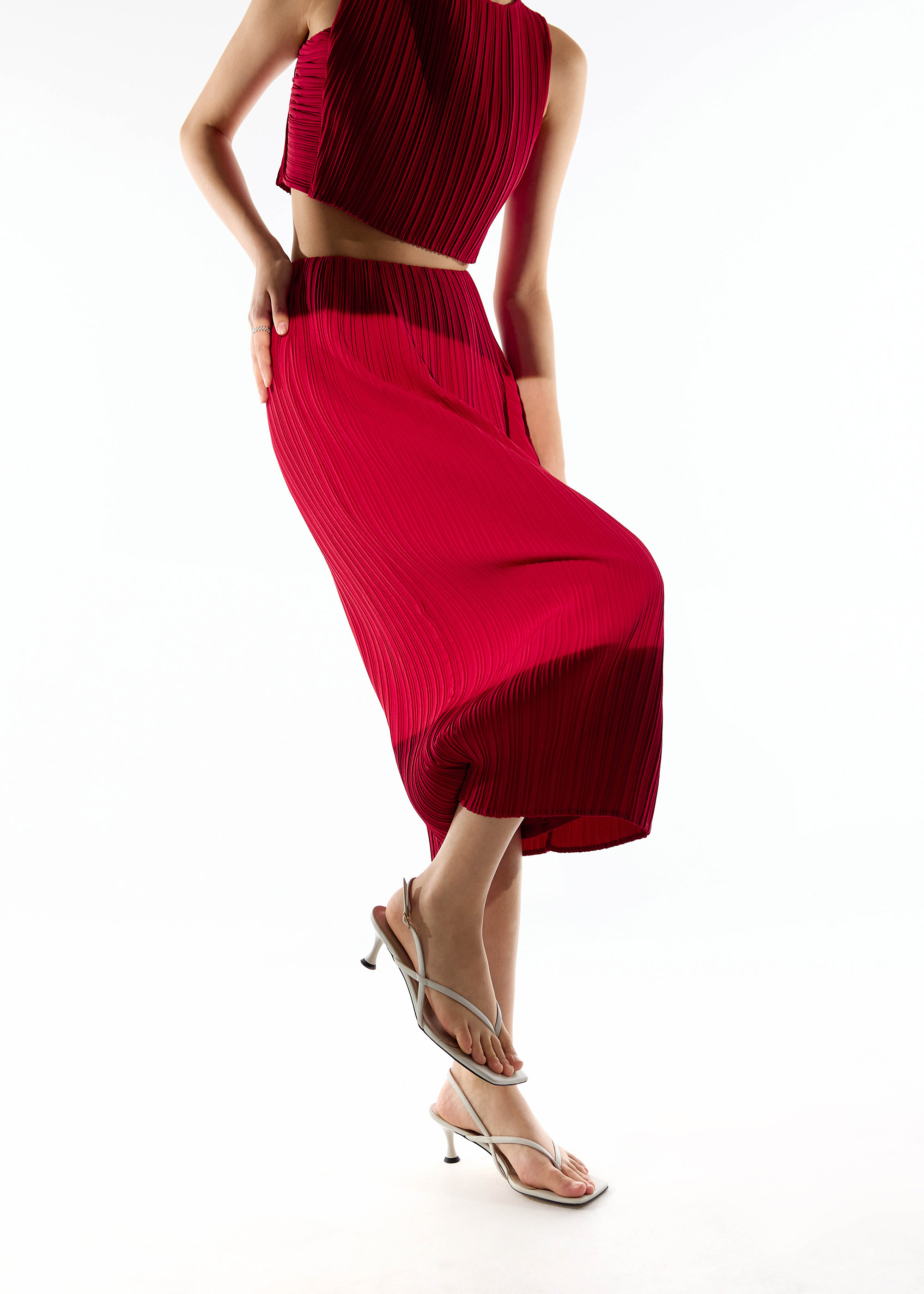

Gym Pleated Column Midi Skirt-020-XS