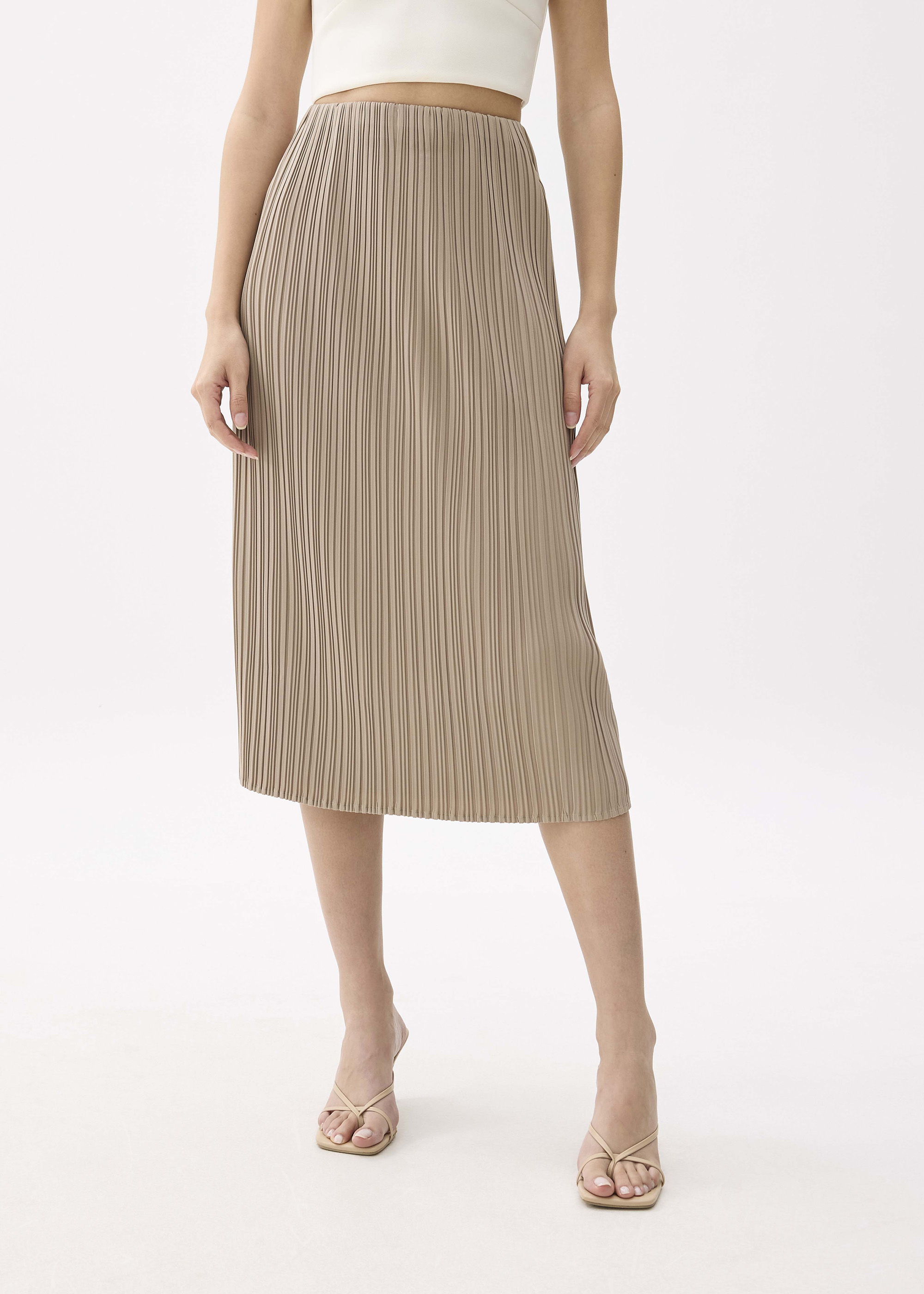 

Gym Pleated Column Midi Skirt-042-XS