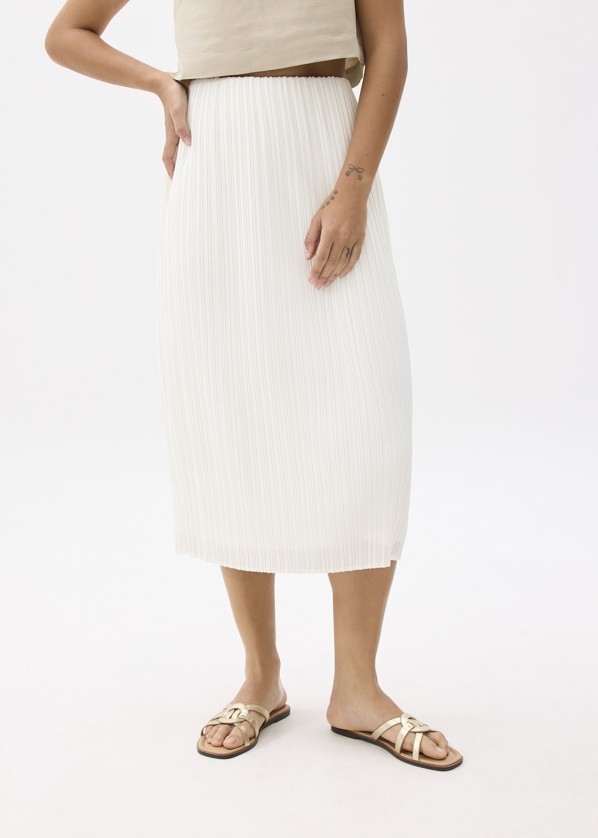 

Gym Pleated Column Midi Skirt-106-XXS