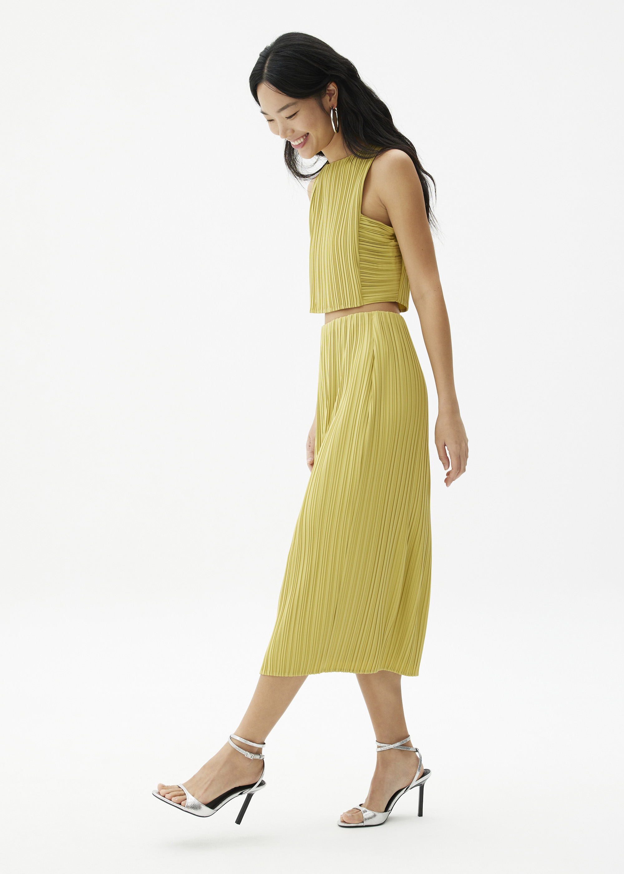 

Gym Pleated Column Midi Skirt-253-XXS