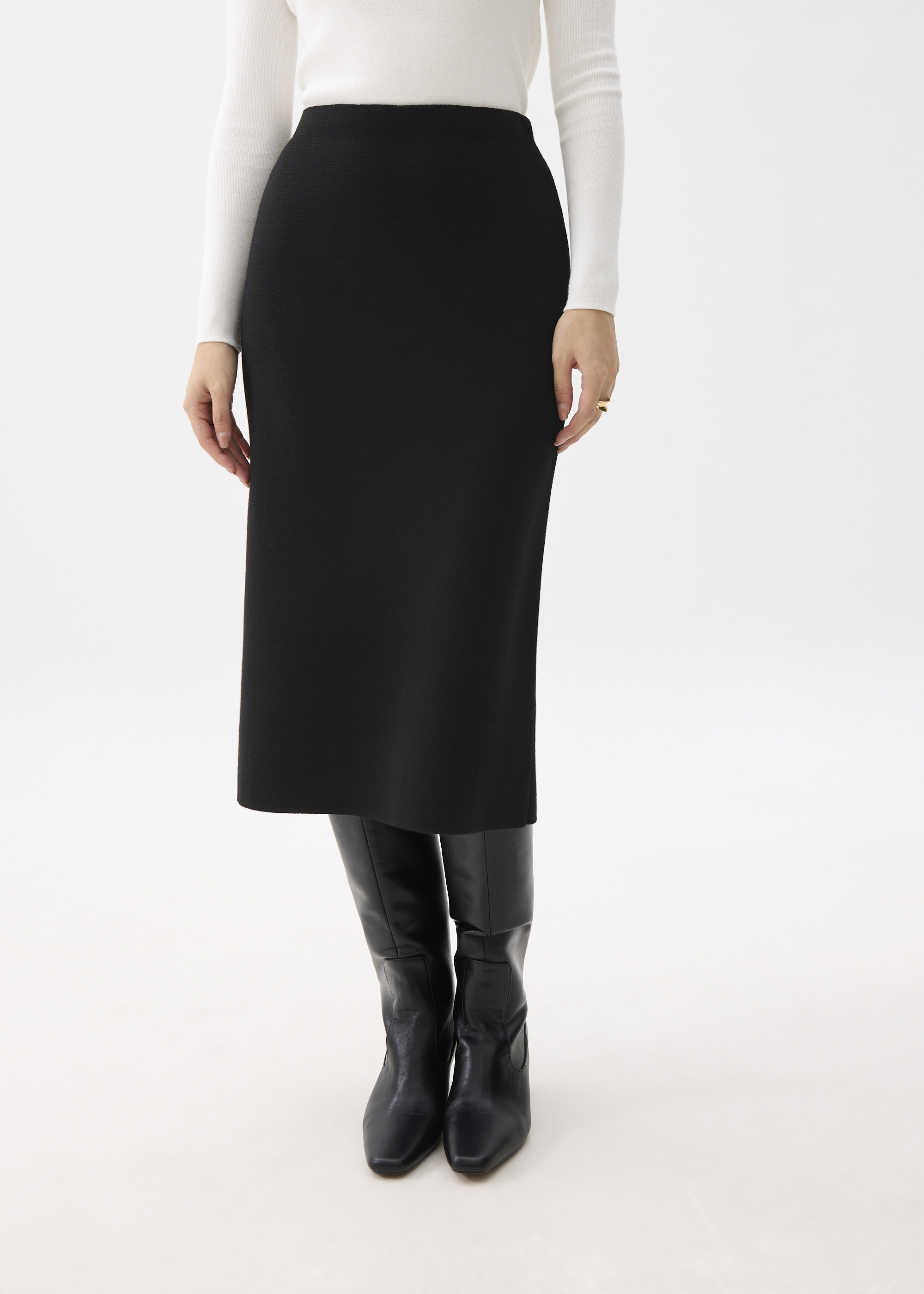 

Esha Elastic Knit Column Midi Skirt-014-XXL