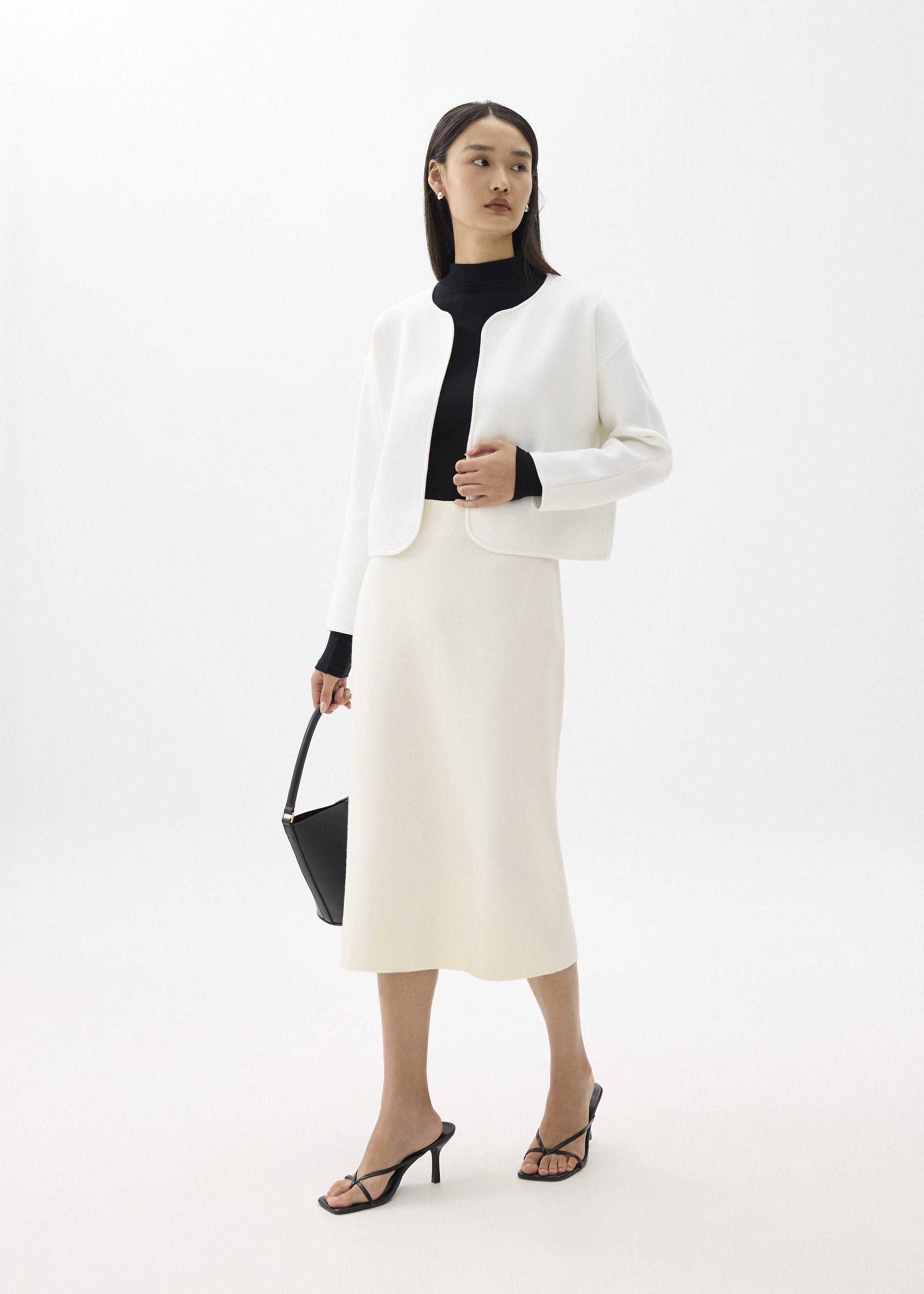 Esha Elastic Knit Column Midi Skirt