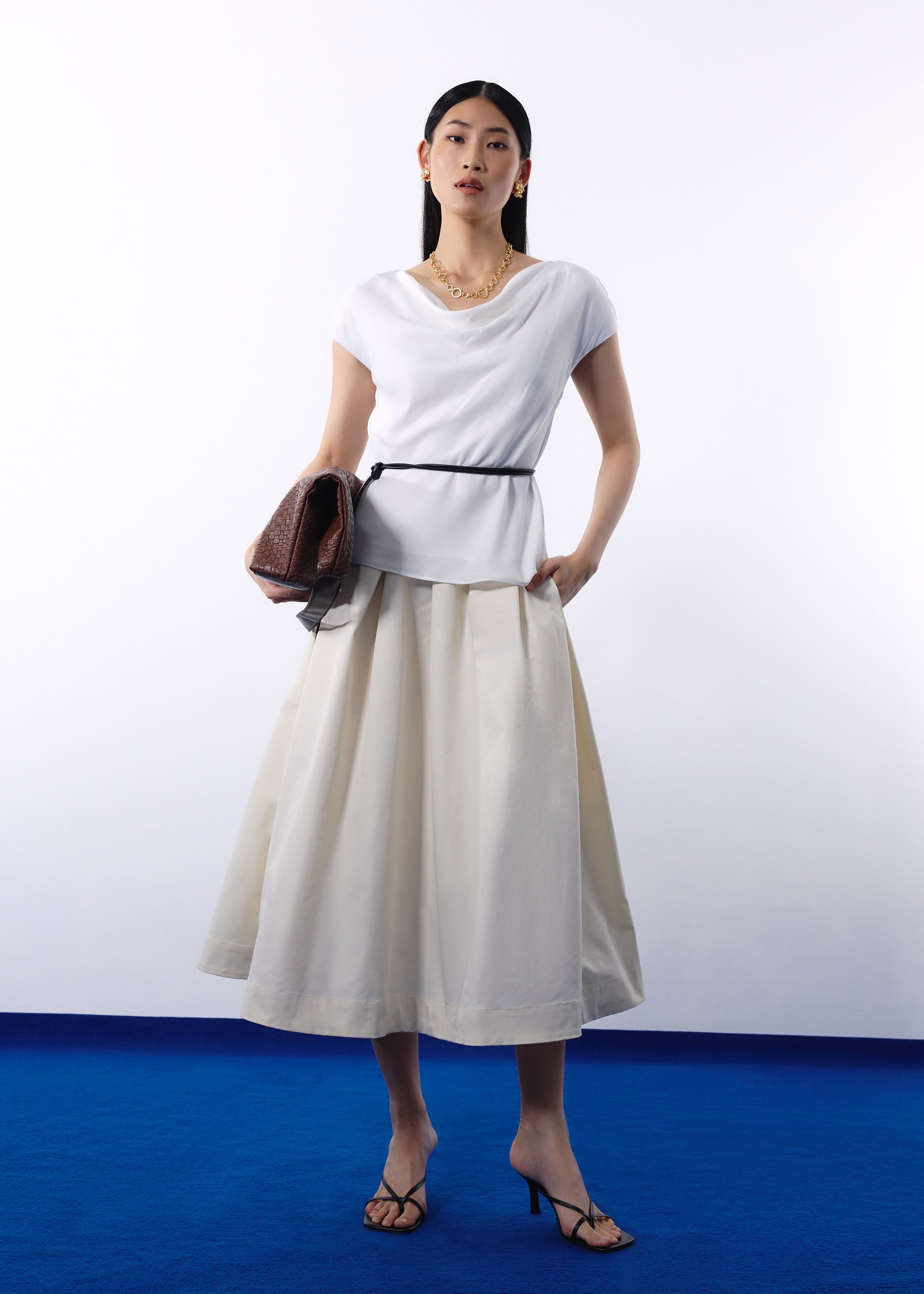 

Nycha Taffeta Pleated Flare Midaxi Skirt Love, Bonito