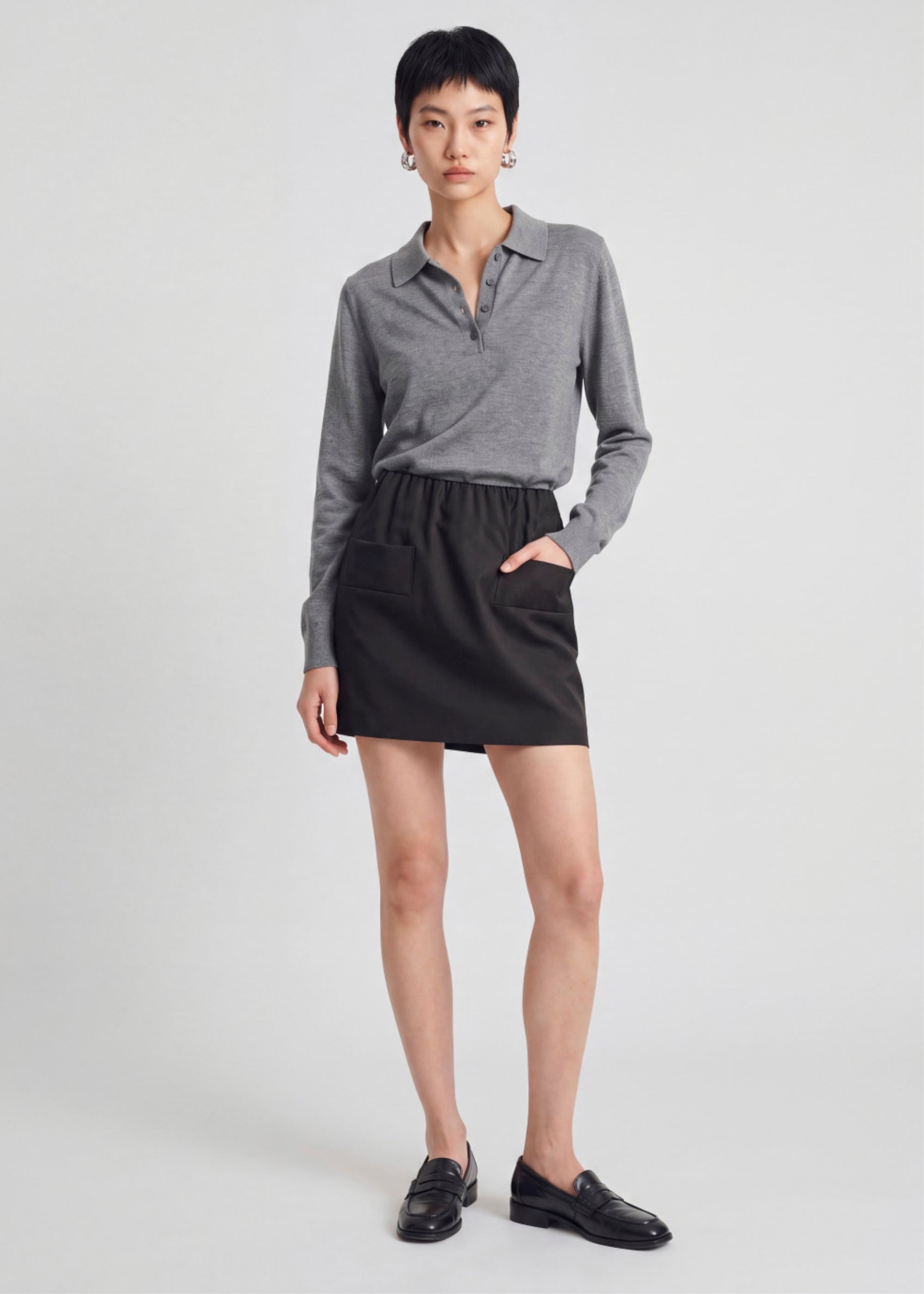 Gathered Waist Mini Skirt Love, Bonito: retailer-supplied image