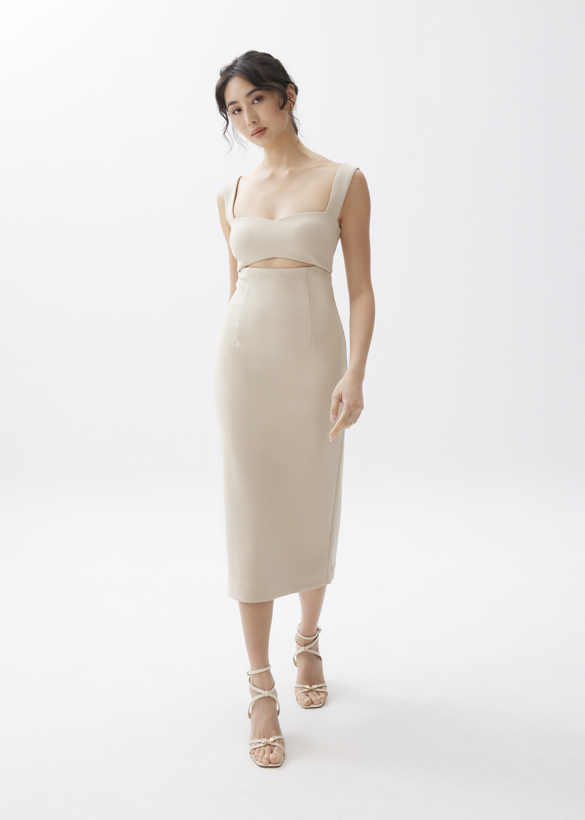 

Nicole Padded Cut Out Midi Dress-042-XL