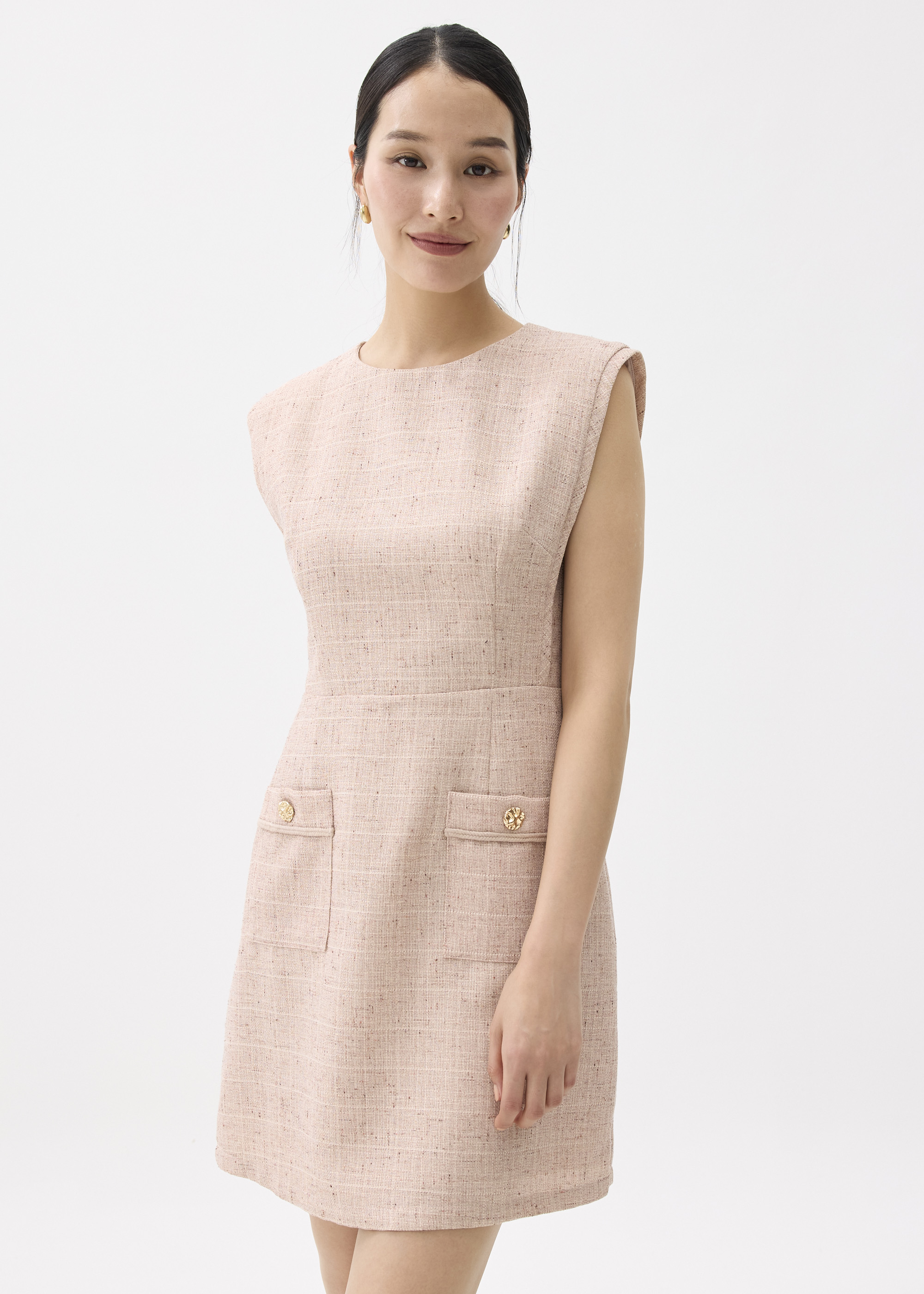 

Aria Tweed A-line Mini Dress-026-XXS