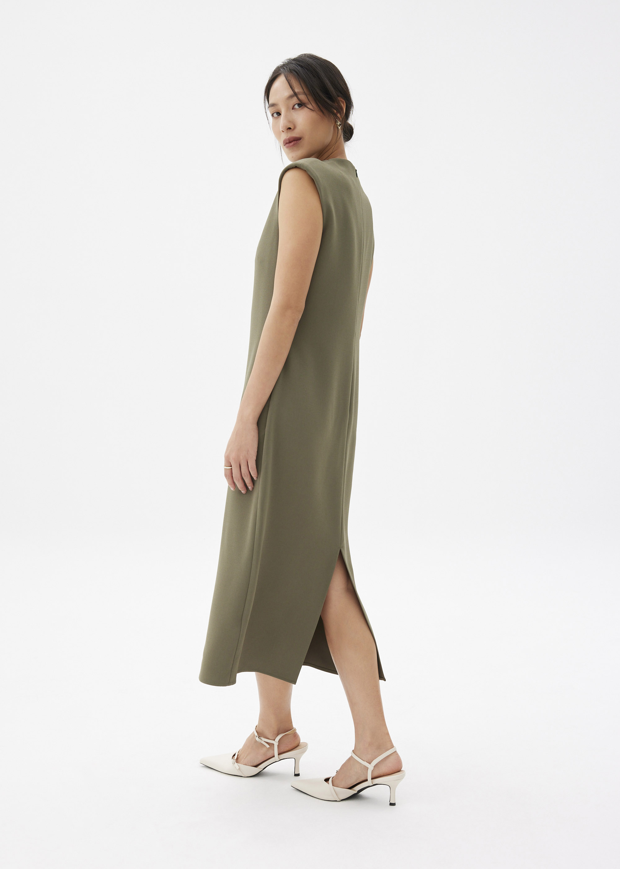 

Charlotte V-neck Column Midi Dress-079-XXS