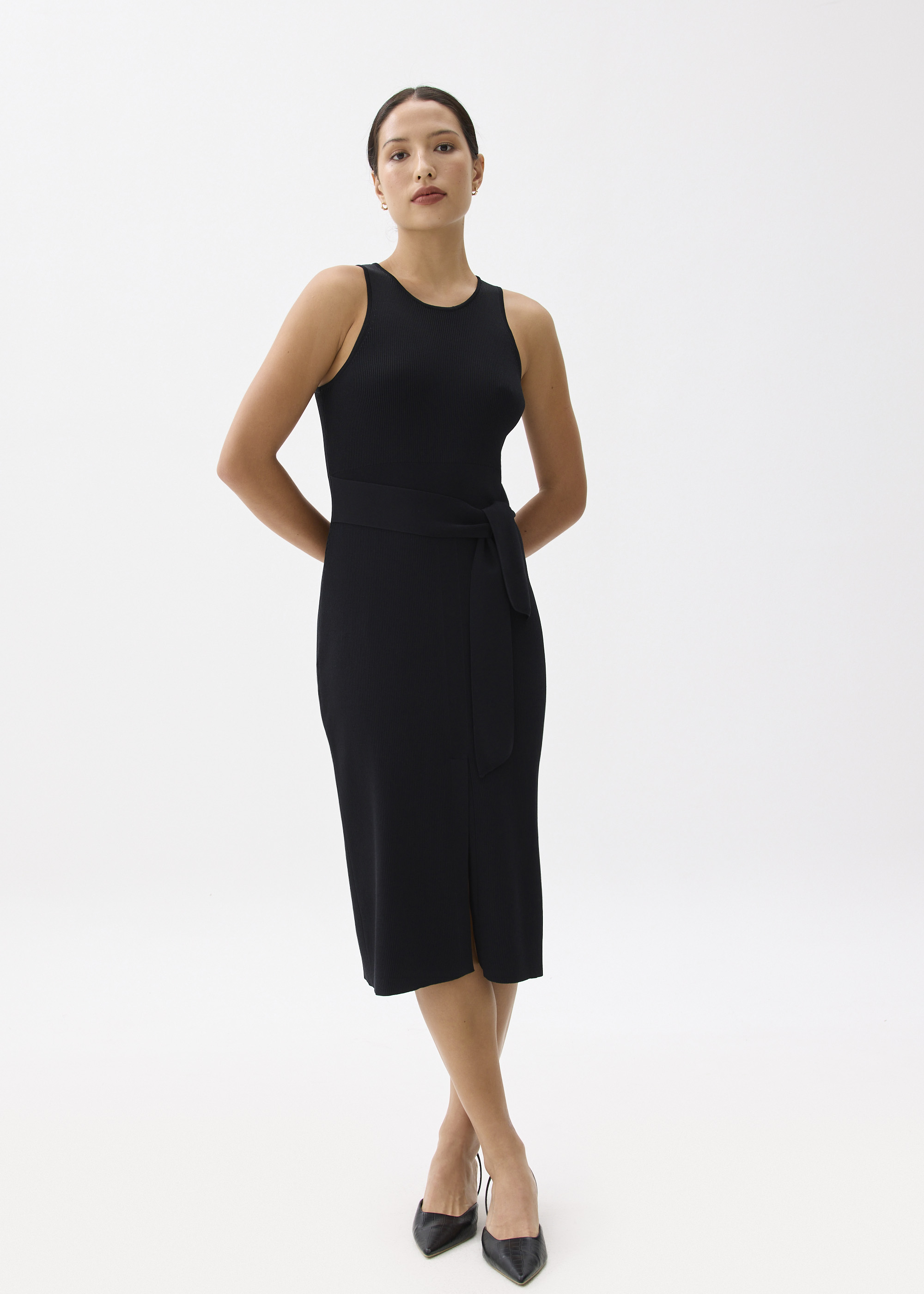 

Farah Ribbed Knit Midi Dress-014-XXS