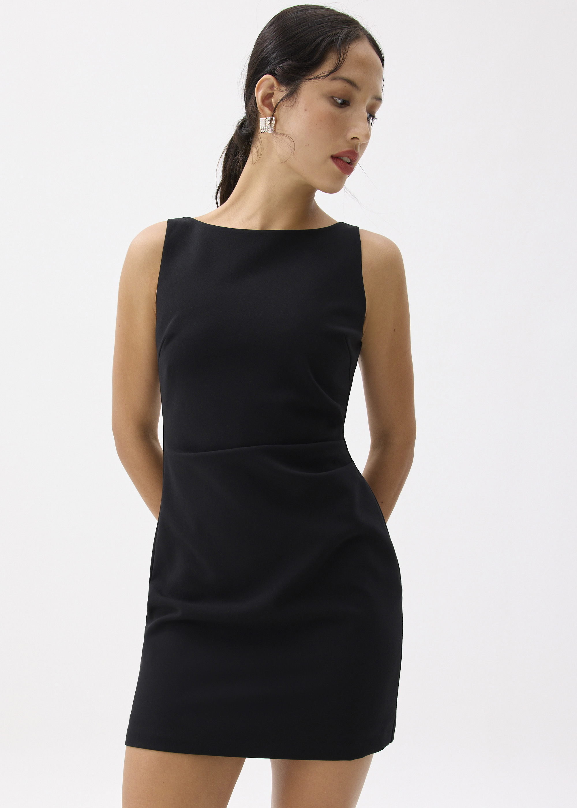 

Linh Boat Neck A-line Mini Dress-014-XXS