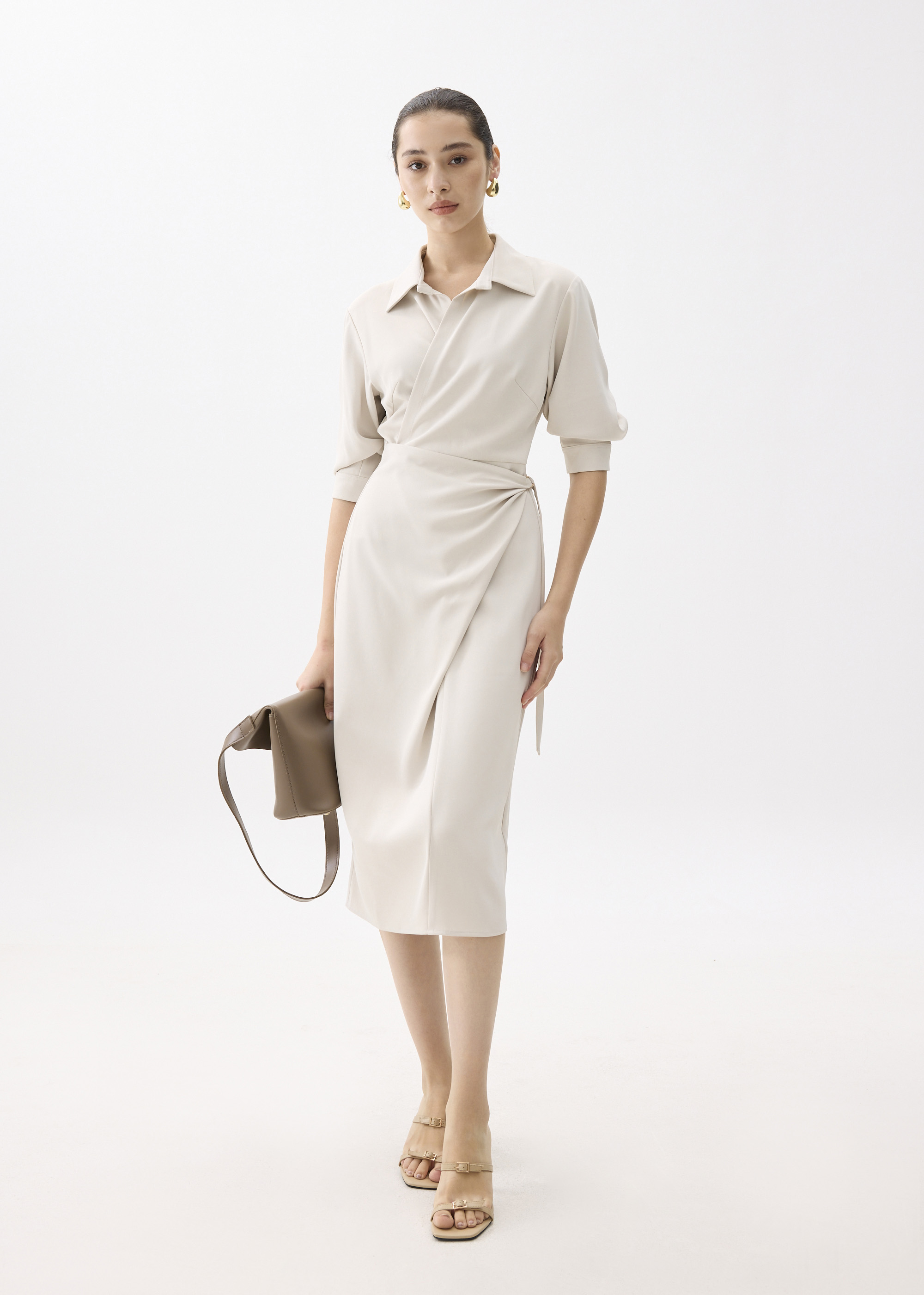 

RuchedReady® Xiu Wrap Midi Dress-042-M