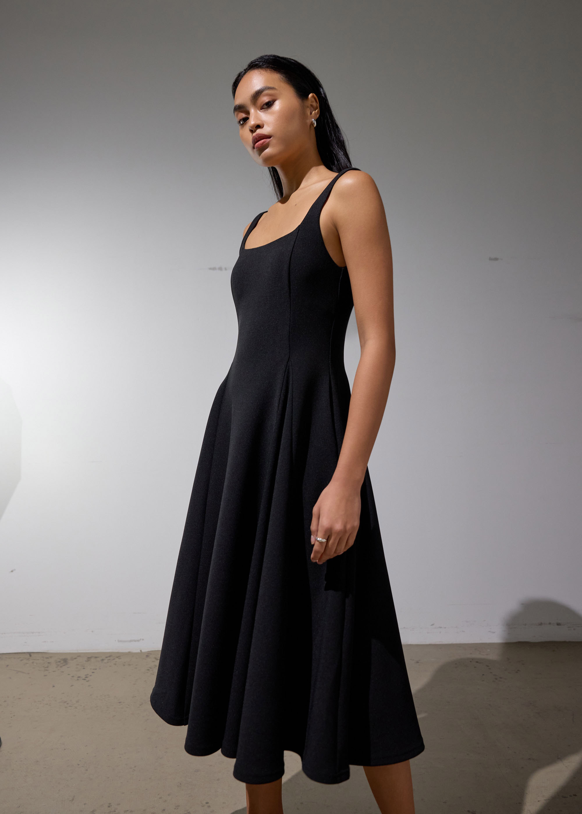 

Reina Padded Ballerina Midi Dress-014-S
