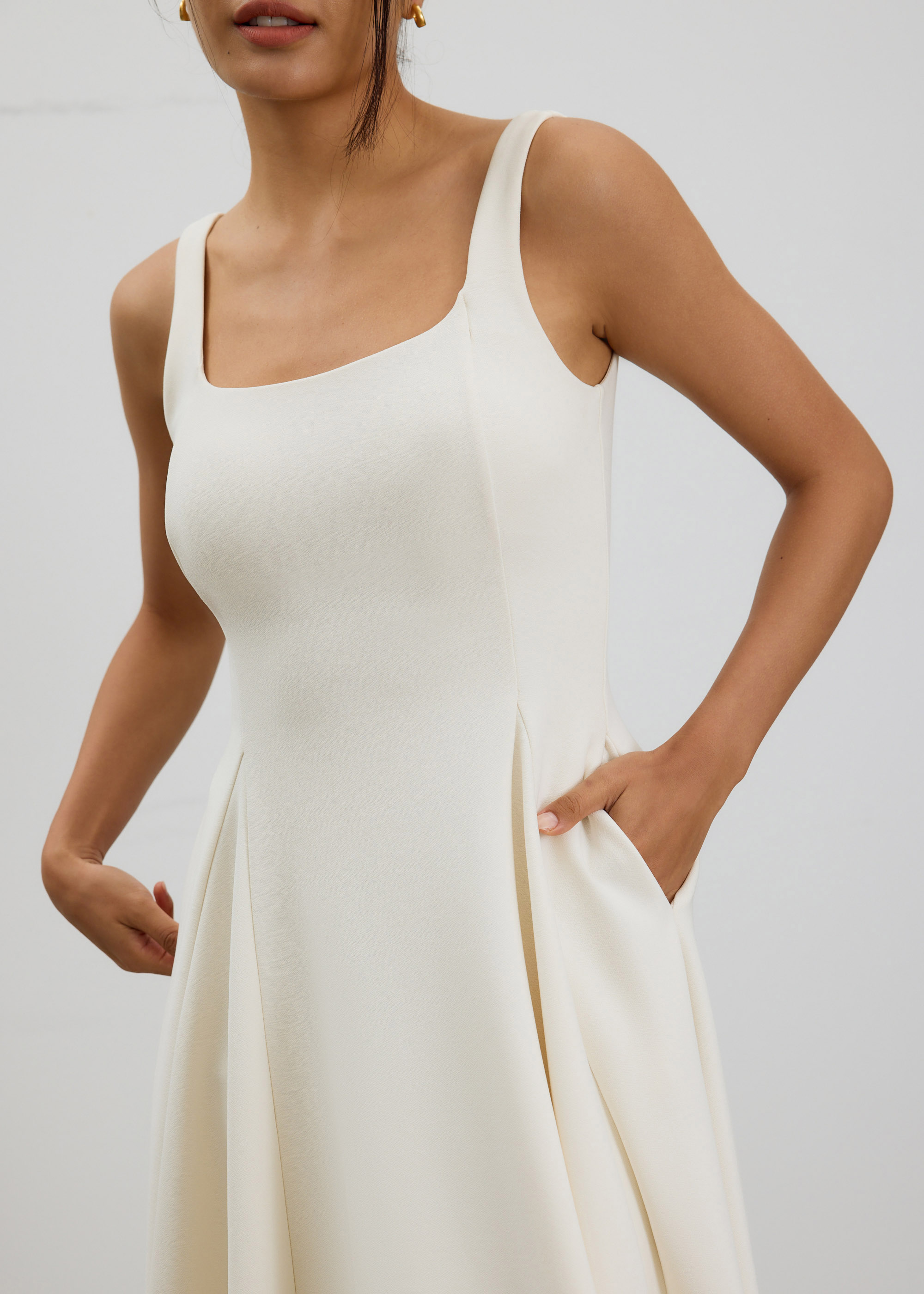 

Reina Padded Ballerina Midi Dress-437-S