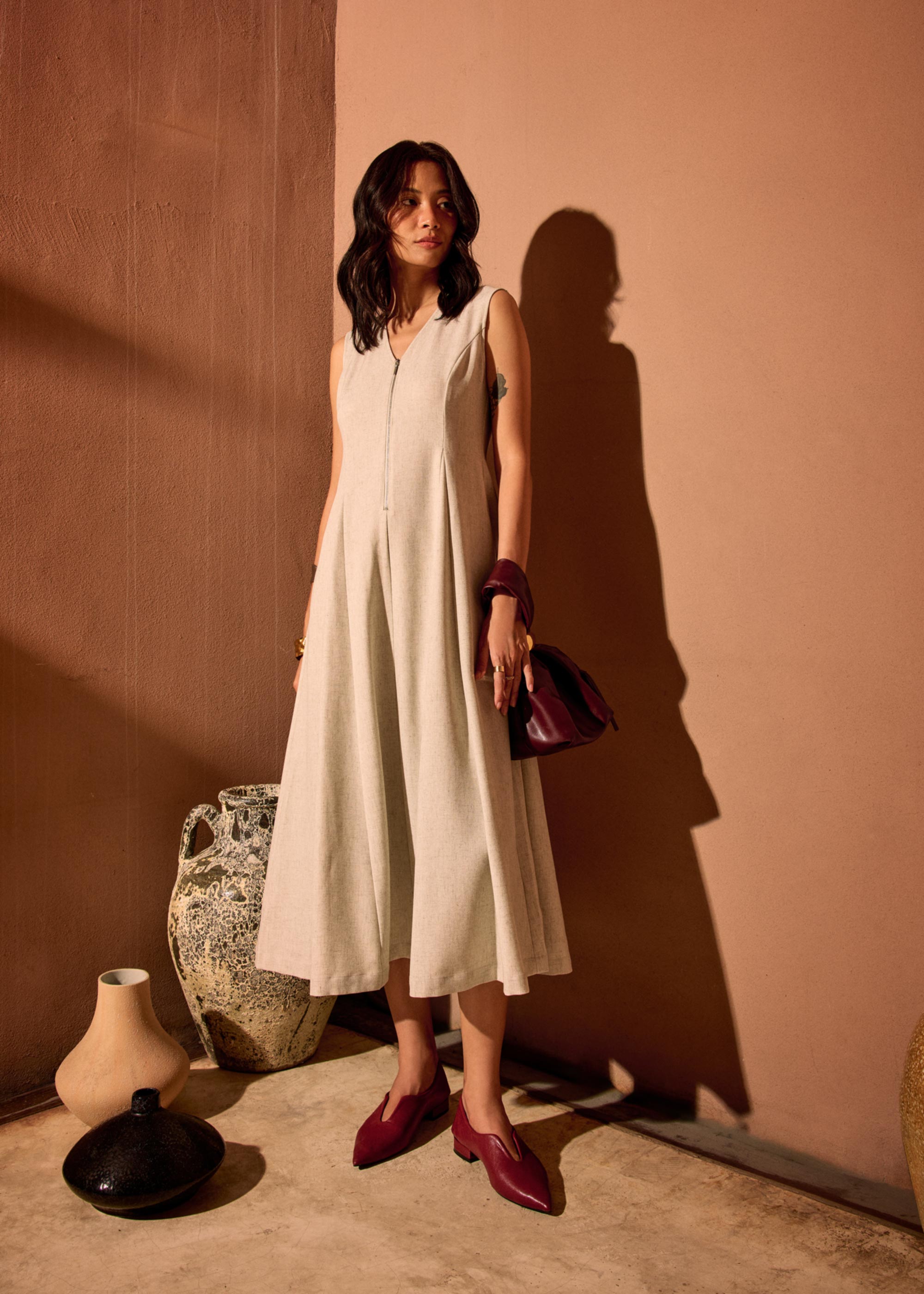 

Nurin Panelled Fit & Flare Midaxi Dress Love, Bonito