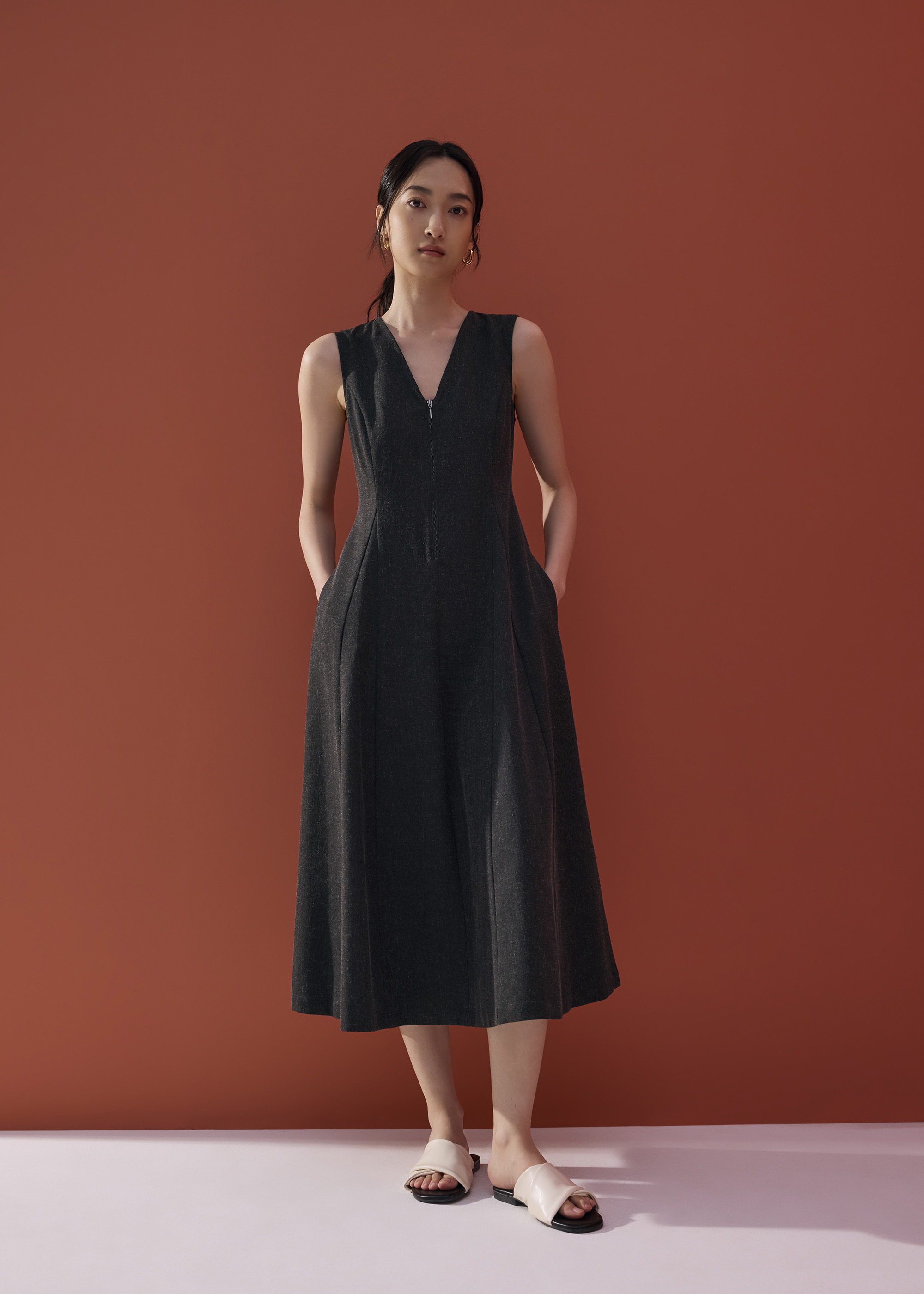 

Nurin Panelled Fit & Flare Midaxi Dress