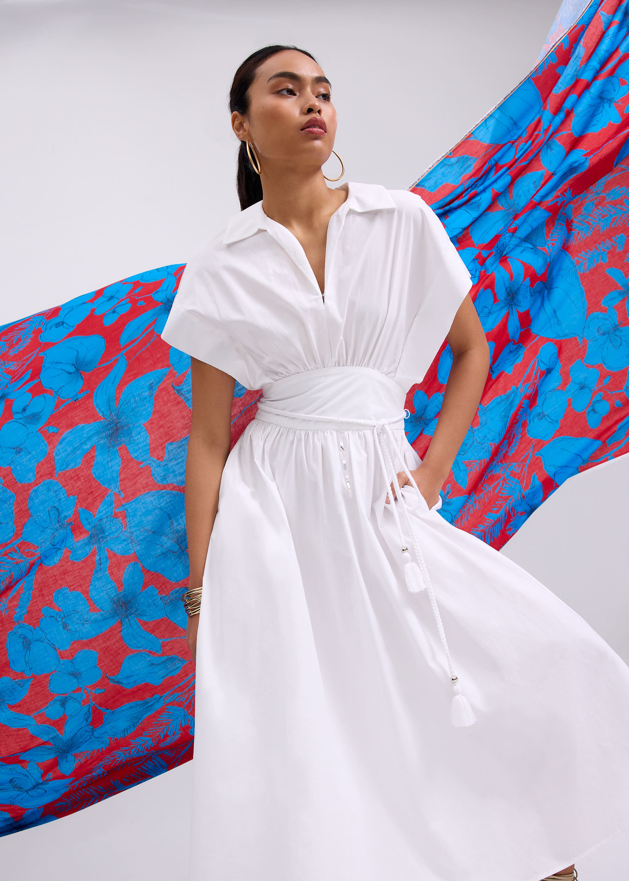 

Dahlia Poplin Fit & Flare Midaxi Dress