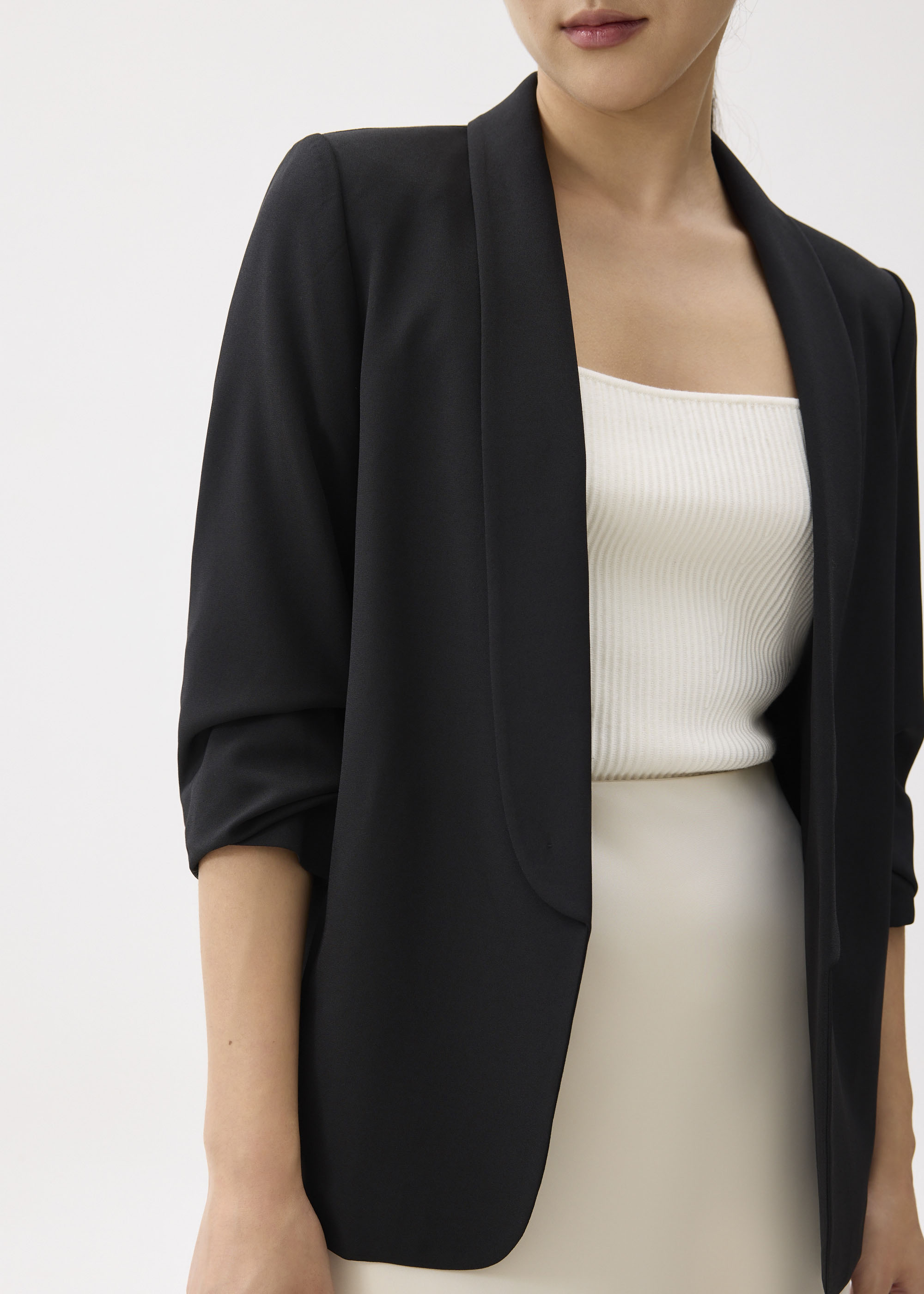 

Mili Shawl Collared Blazer-014-M