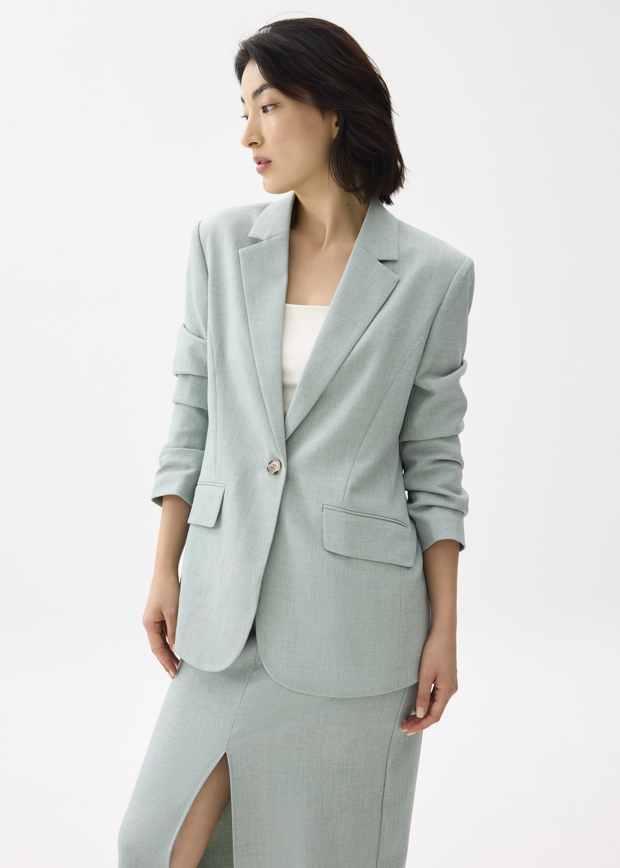 

RuchedReady® Rachel Melange Blazer-410-XXS