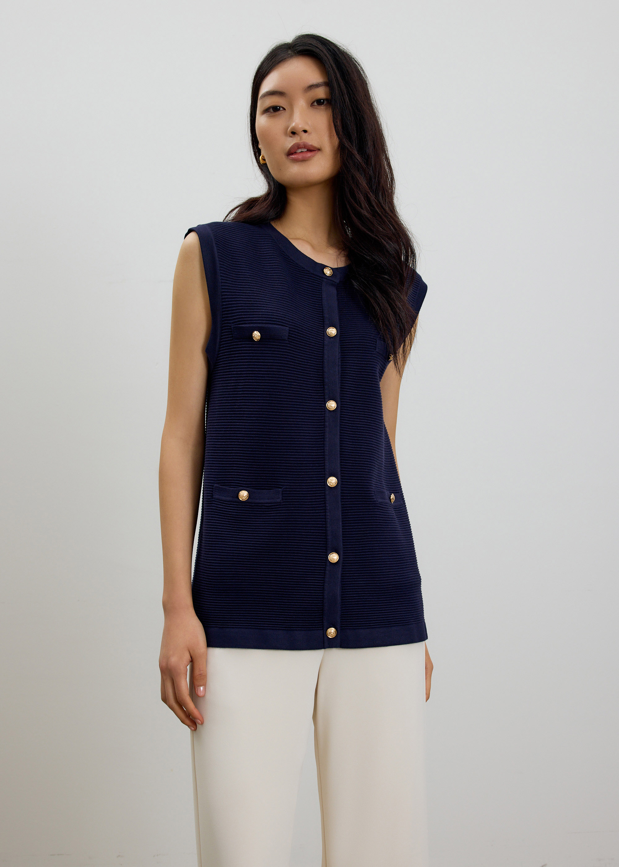

Yun Boxy Knit Vest-052-XXS