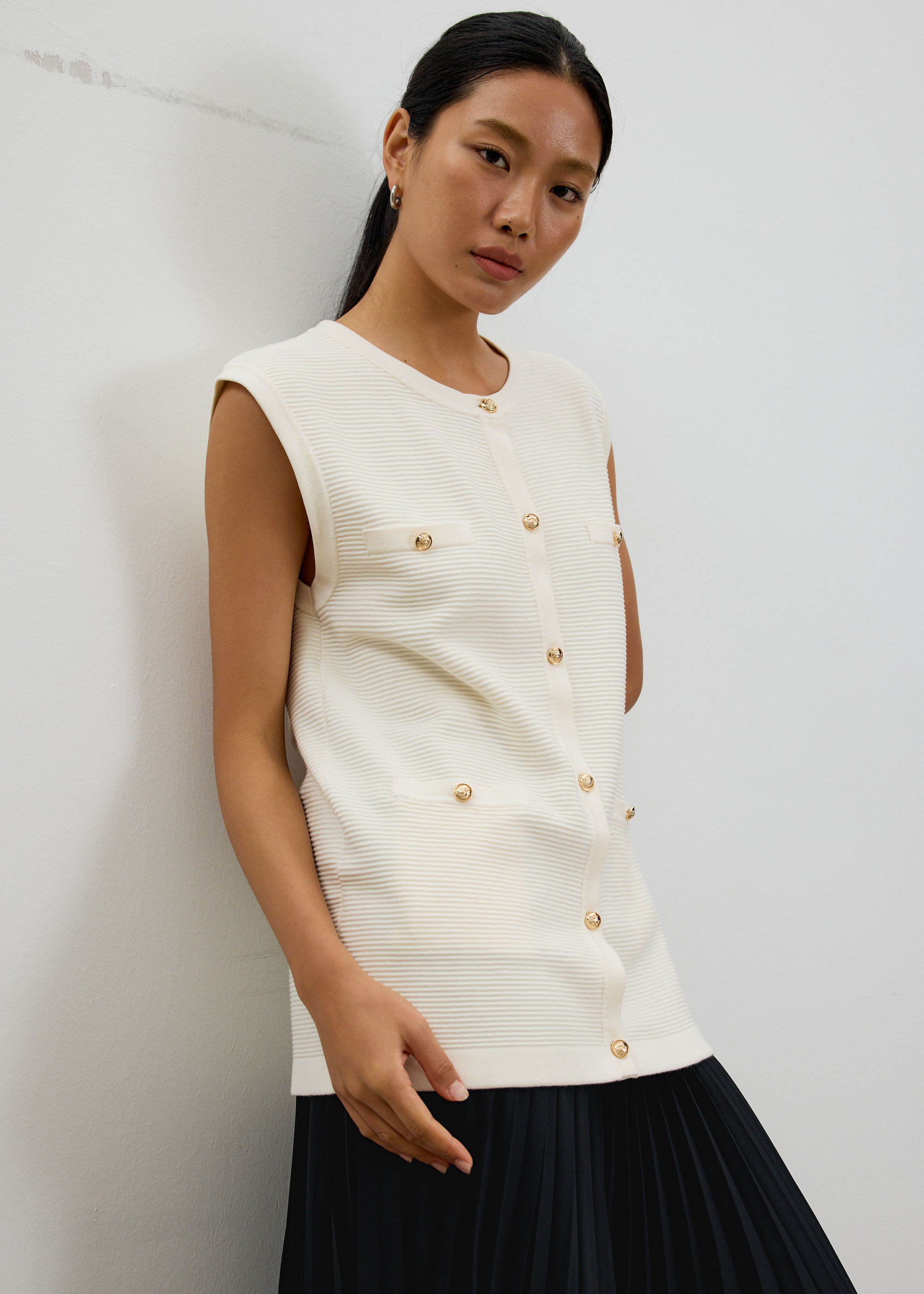 

Yun Boxy Knit Vest-437-XXS