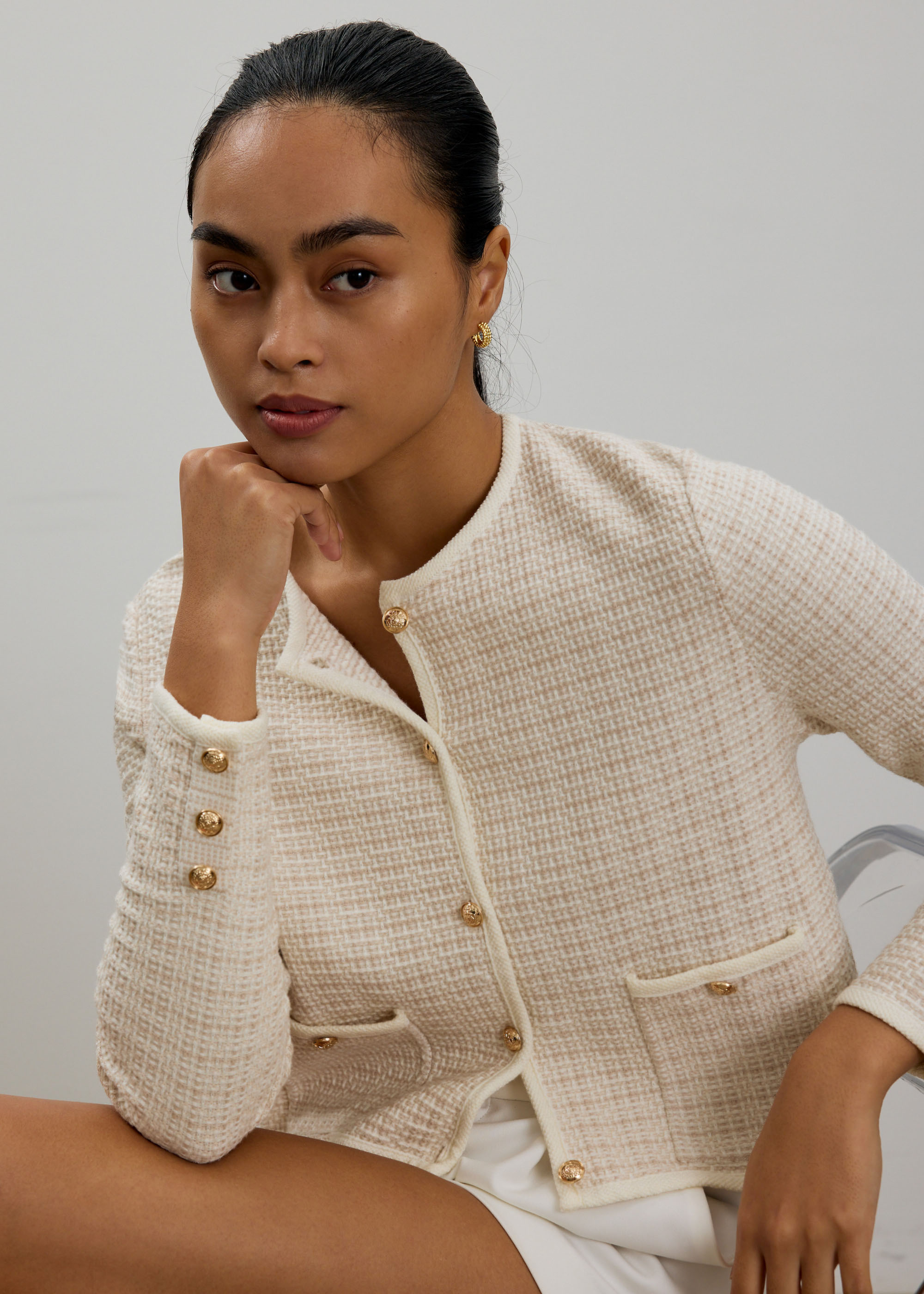

Yohan Textured Knit Cardigan-042-S