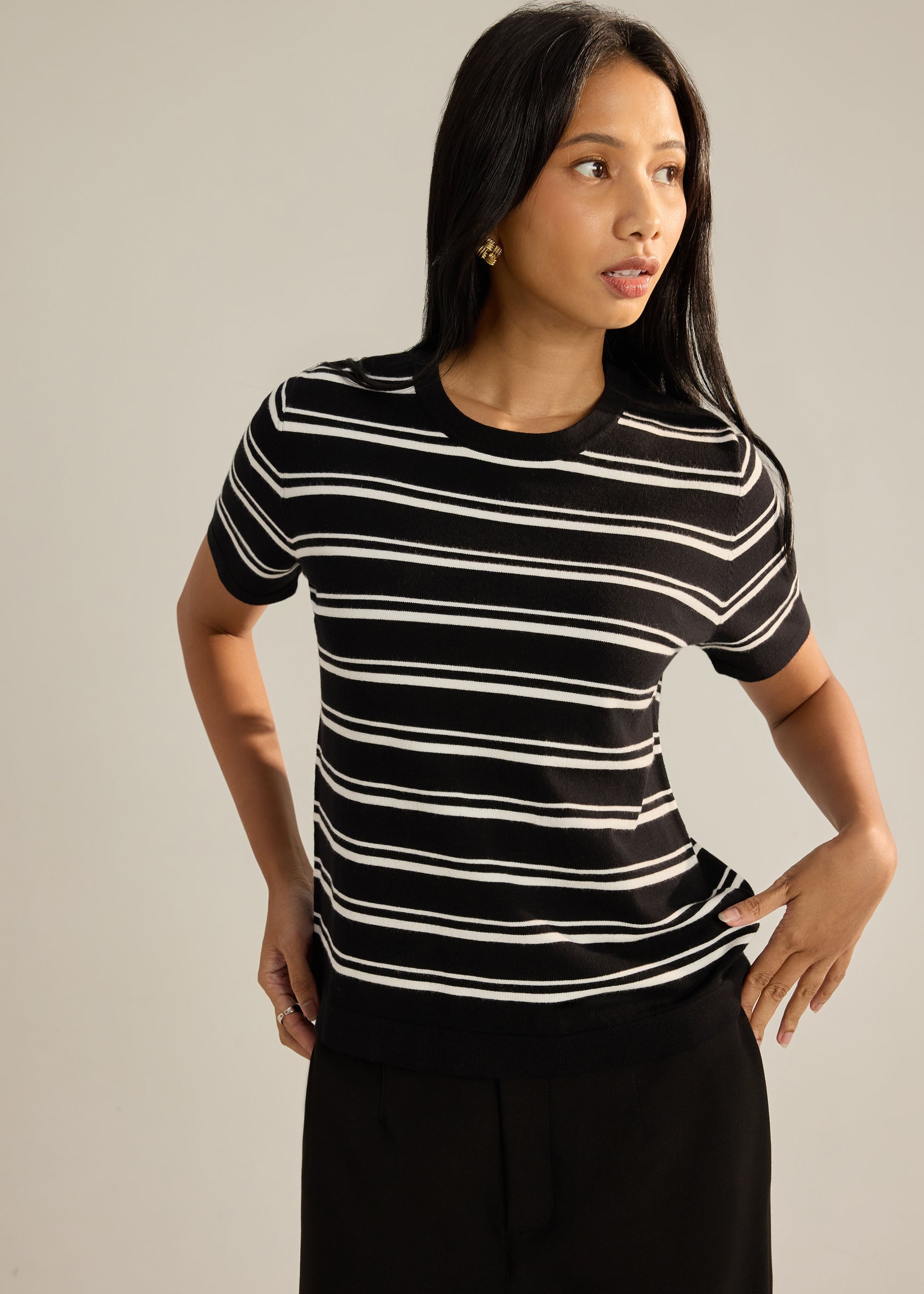 Alex Striped Knit Tee Love, Bonito: retailer-supplied image
