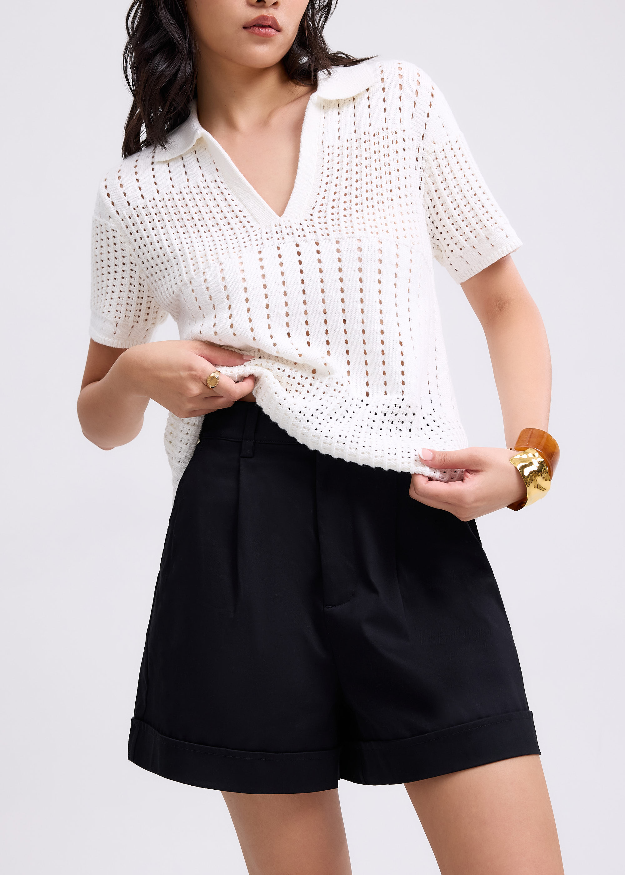 

Alyssa Elastic Cotton A-line Shorts