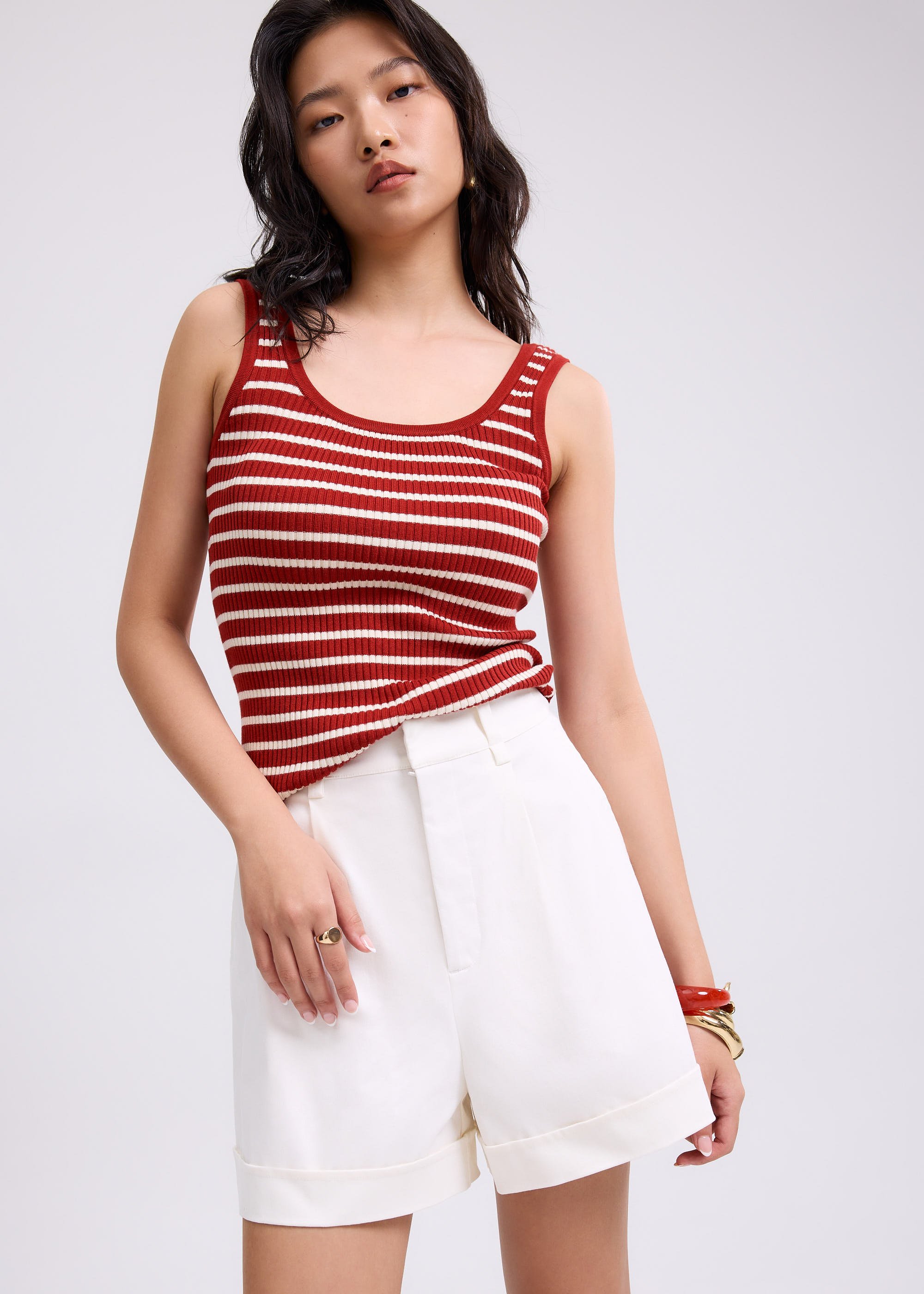 

Alyssa Elastic Cotton A-line Shorts