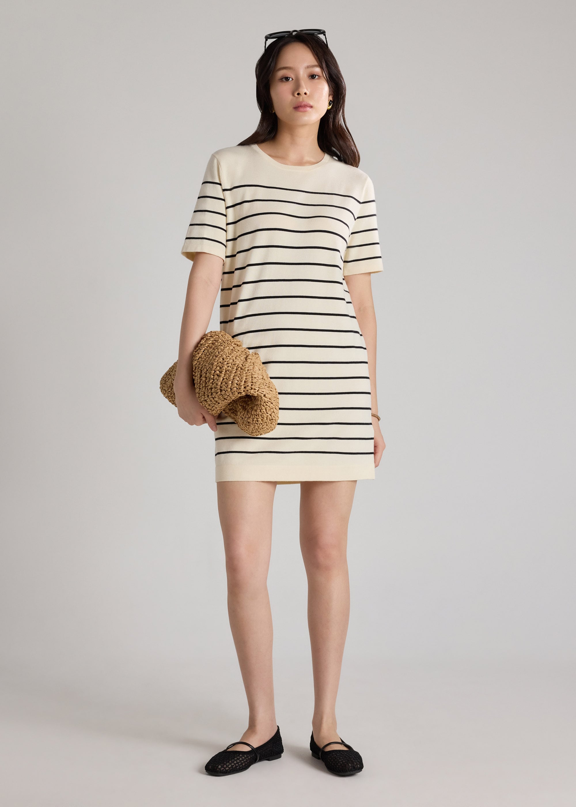 Resa Striped Knit Shift Dress Love, Bonito: retailer-supplied image