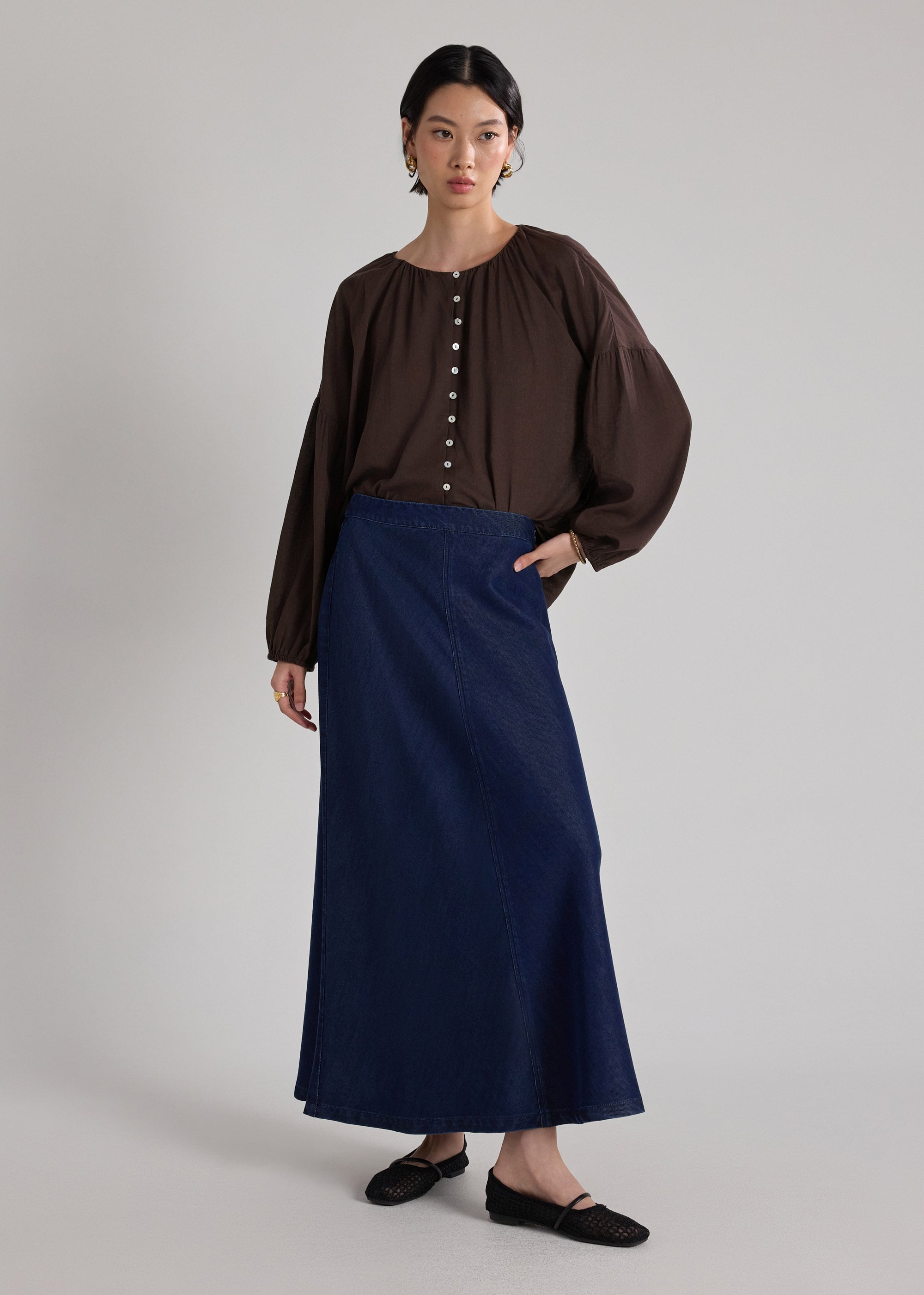 Relaxed Poet Sleeve Blouse Love, Bonito: retailer-supplied image