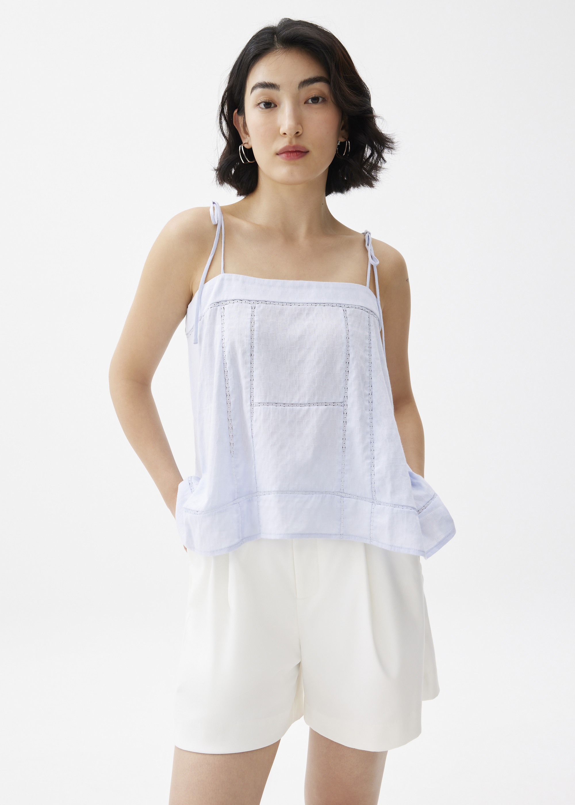 

Cotton Lace Trim Camisole Top-093-XL