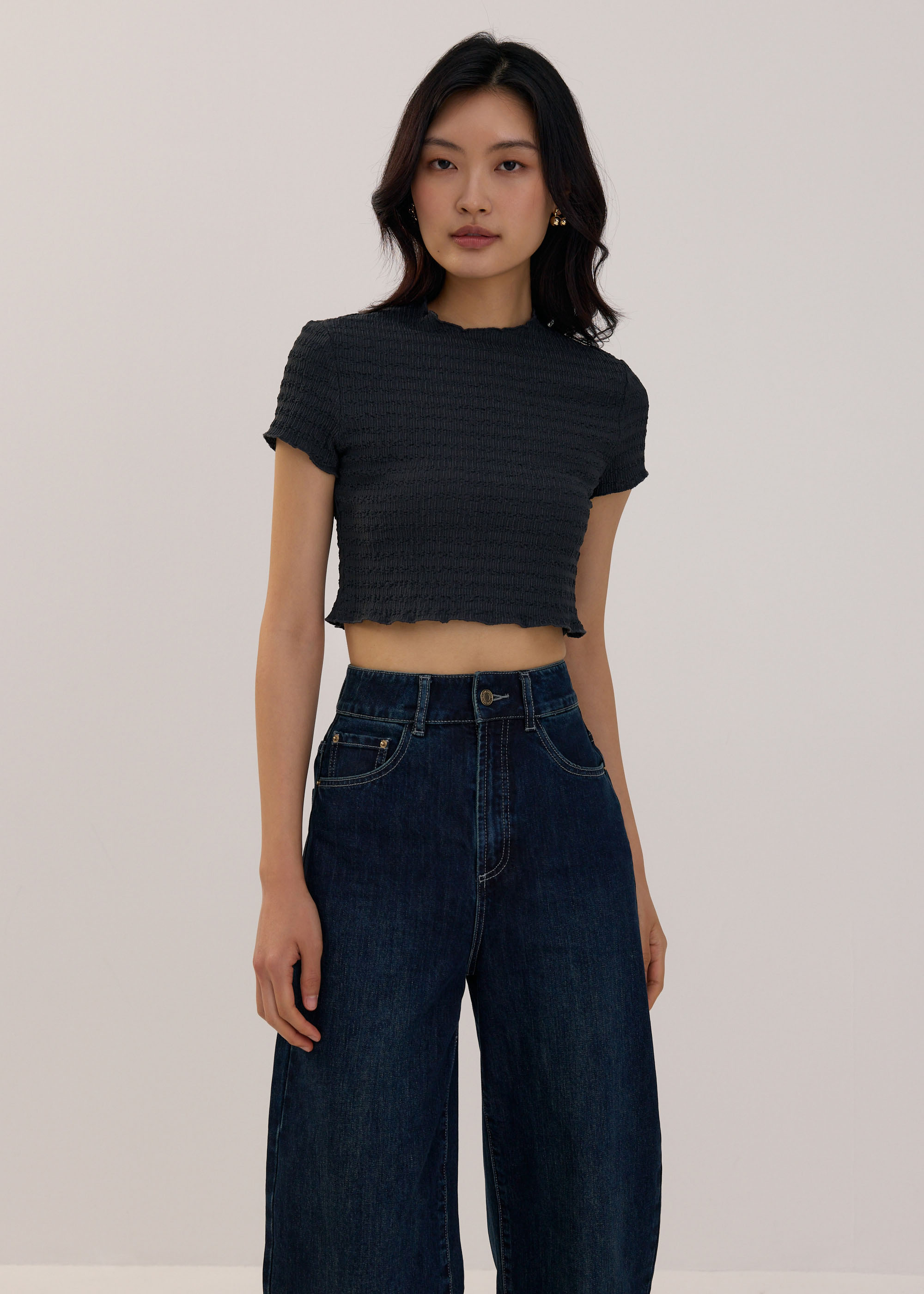 

Crinkled Crop Tee