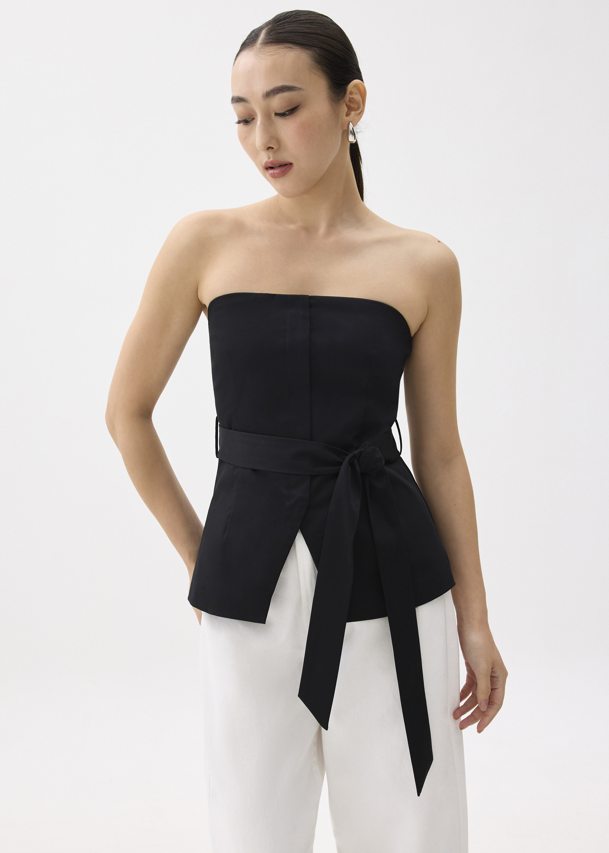 

Cotton Belted Tube Top-014-XS