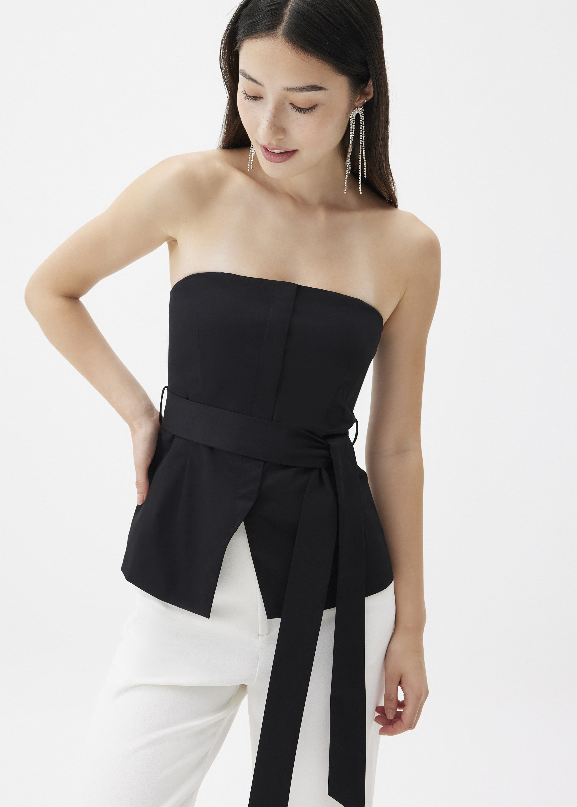 

Cotton Belted Tube Top-014-S