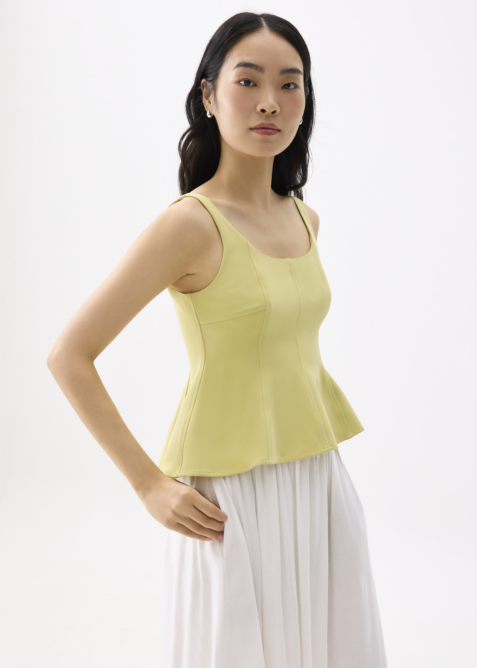 

Scoop Neck Peplum Top-253-S