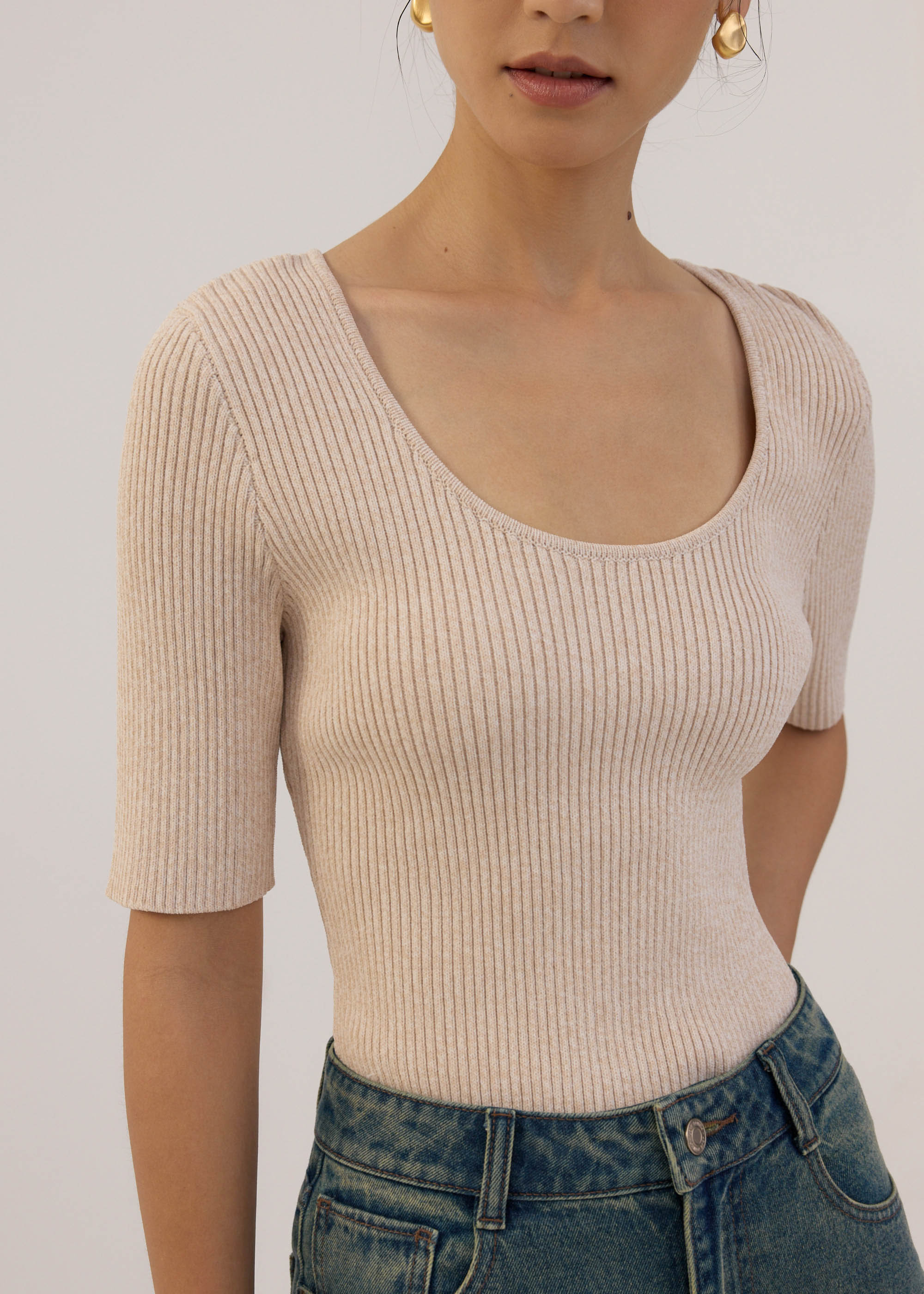 

Knit Scoop Neck Top